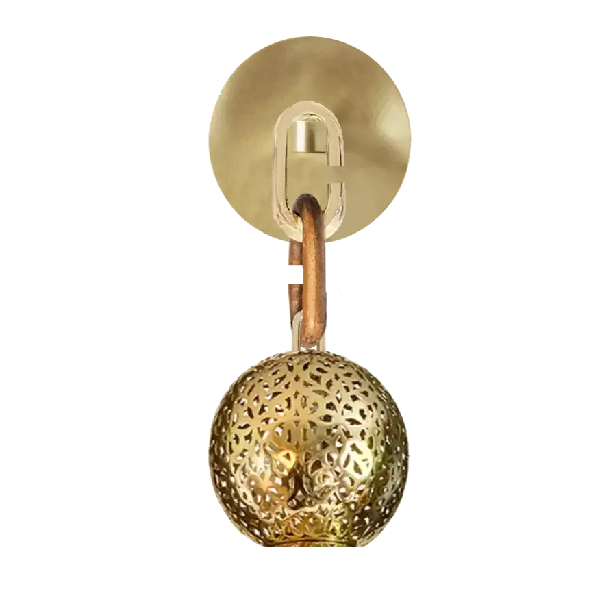 Dounia home Chain wall scone in Polished brass  made of Metal, Model: Riad