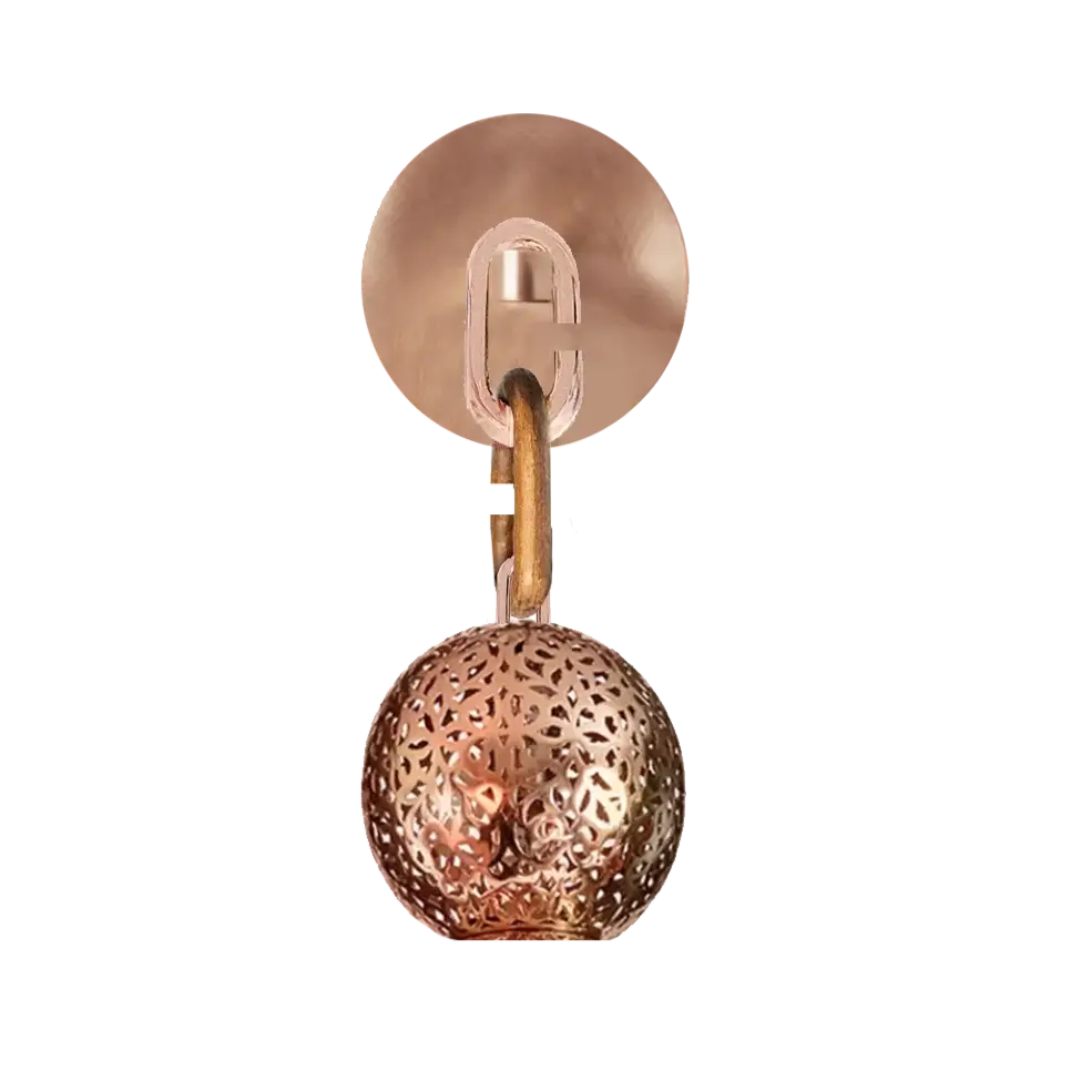 Dounia home Chain wall scone in Polished copper  made of Metal, Model: Riad
