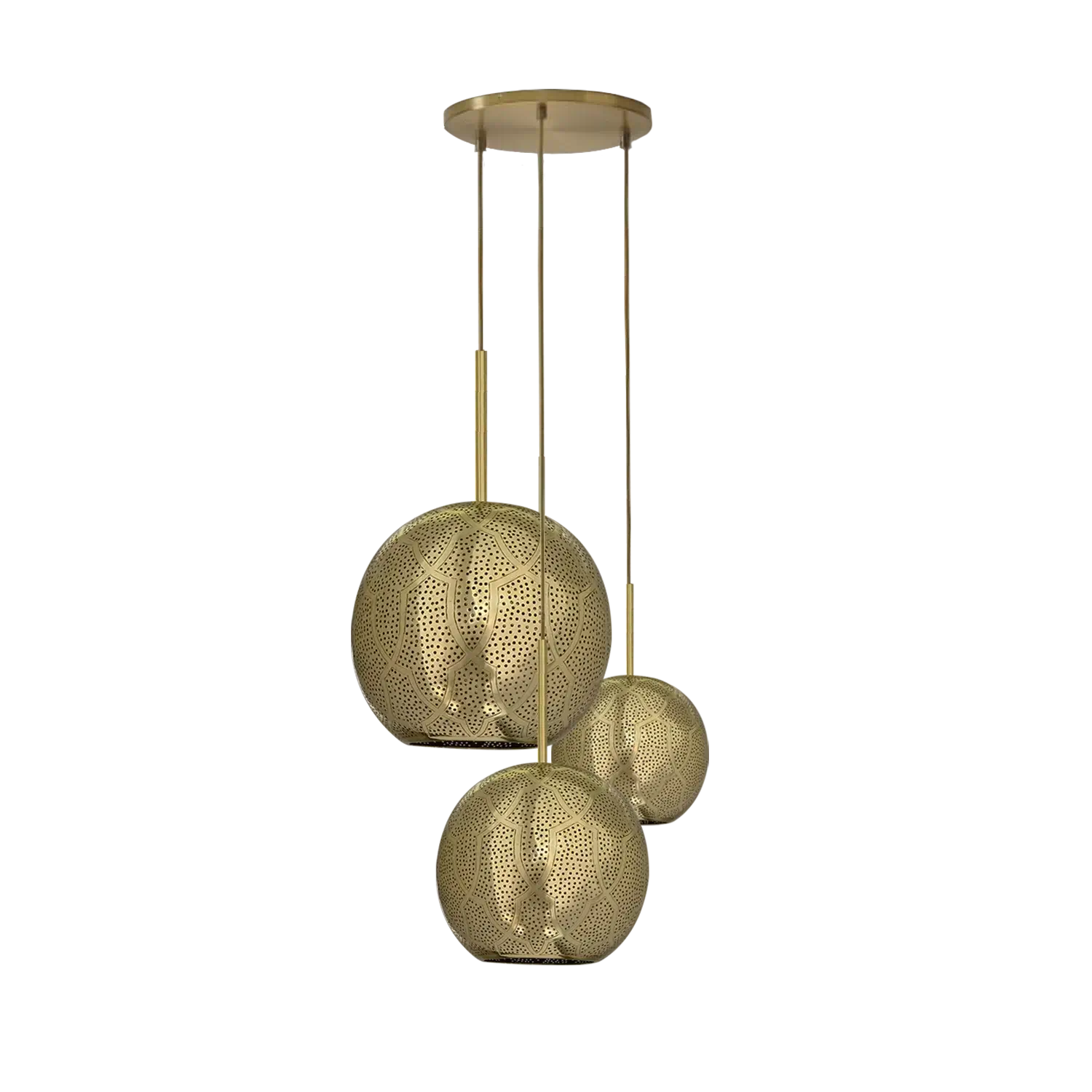 Dounia home Chandelier in antique brass  made of Metal, Model: Ari