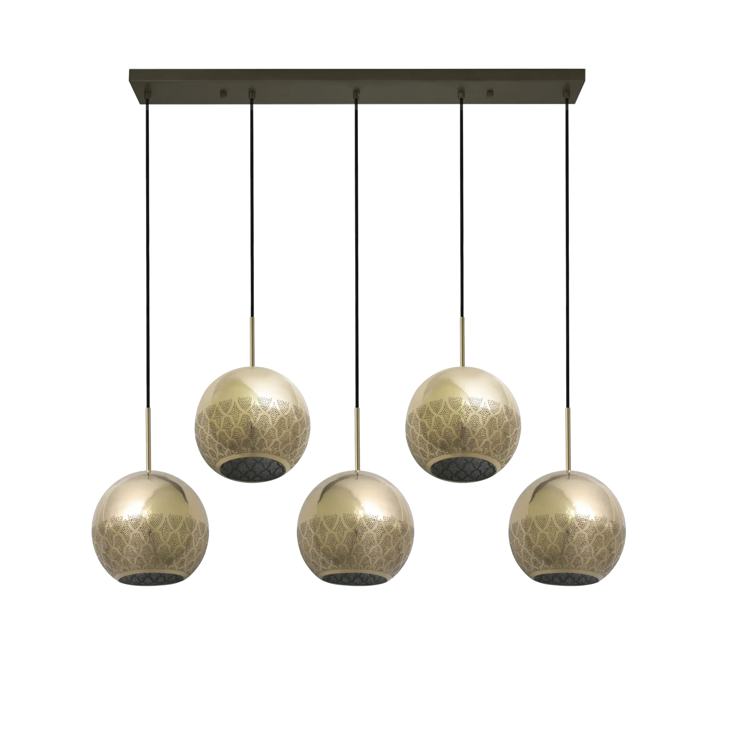 Dounia home chandelier in antique brass  made of Metal, Model: Nur