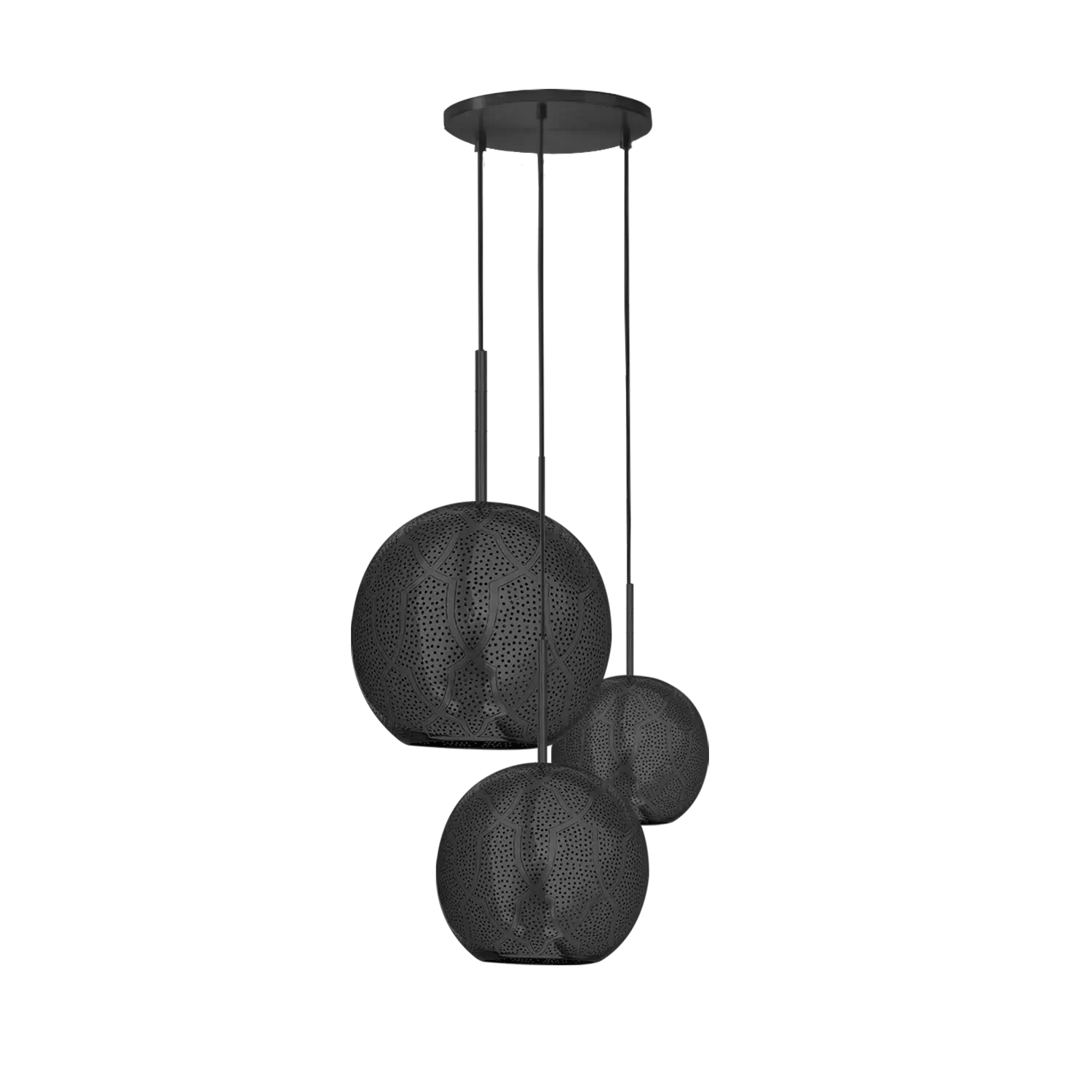 Dounia home Chandelier in Black made of Metal, Model: Ari