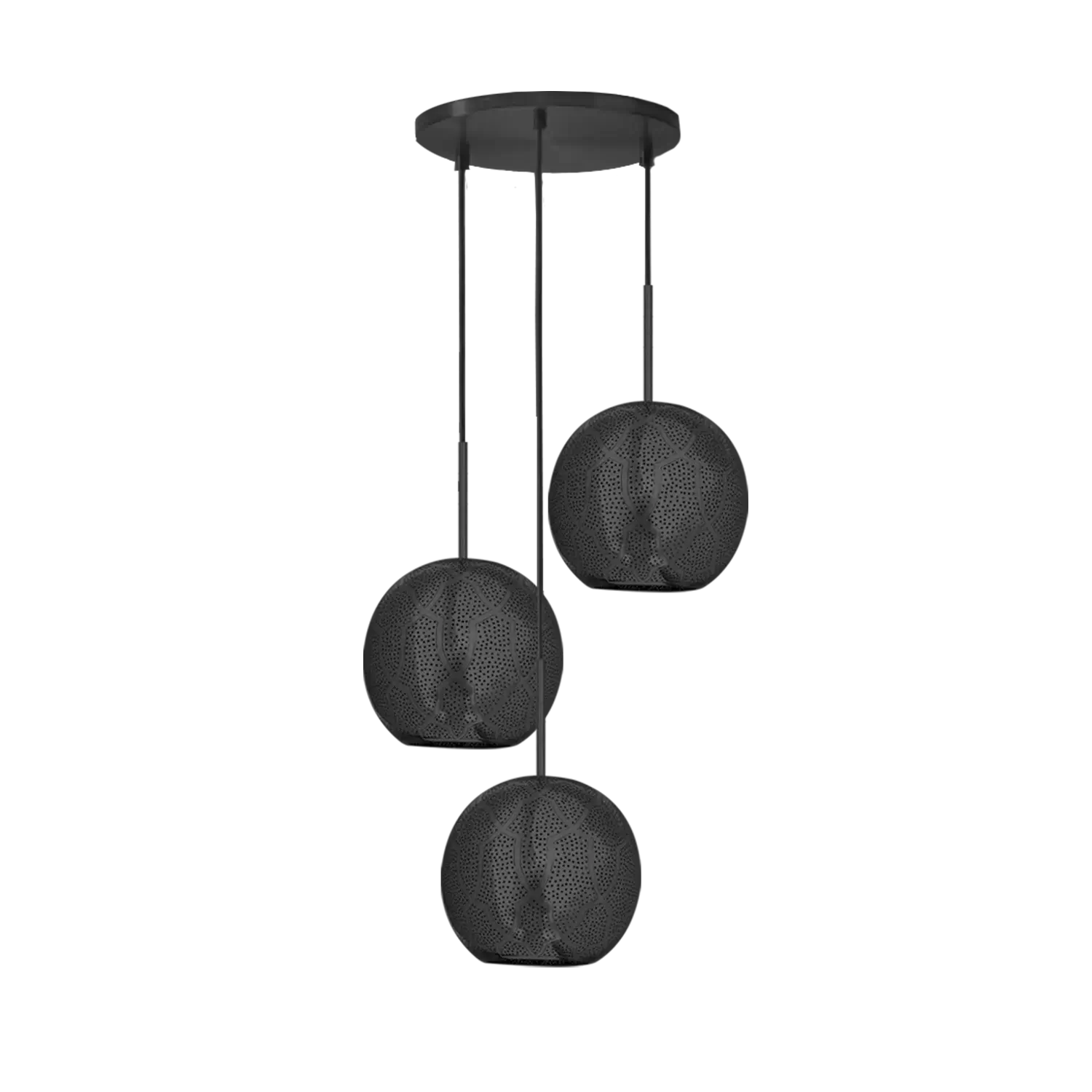 Dounia home Chandelier in Black made of Metal, Model: Ari