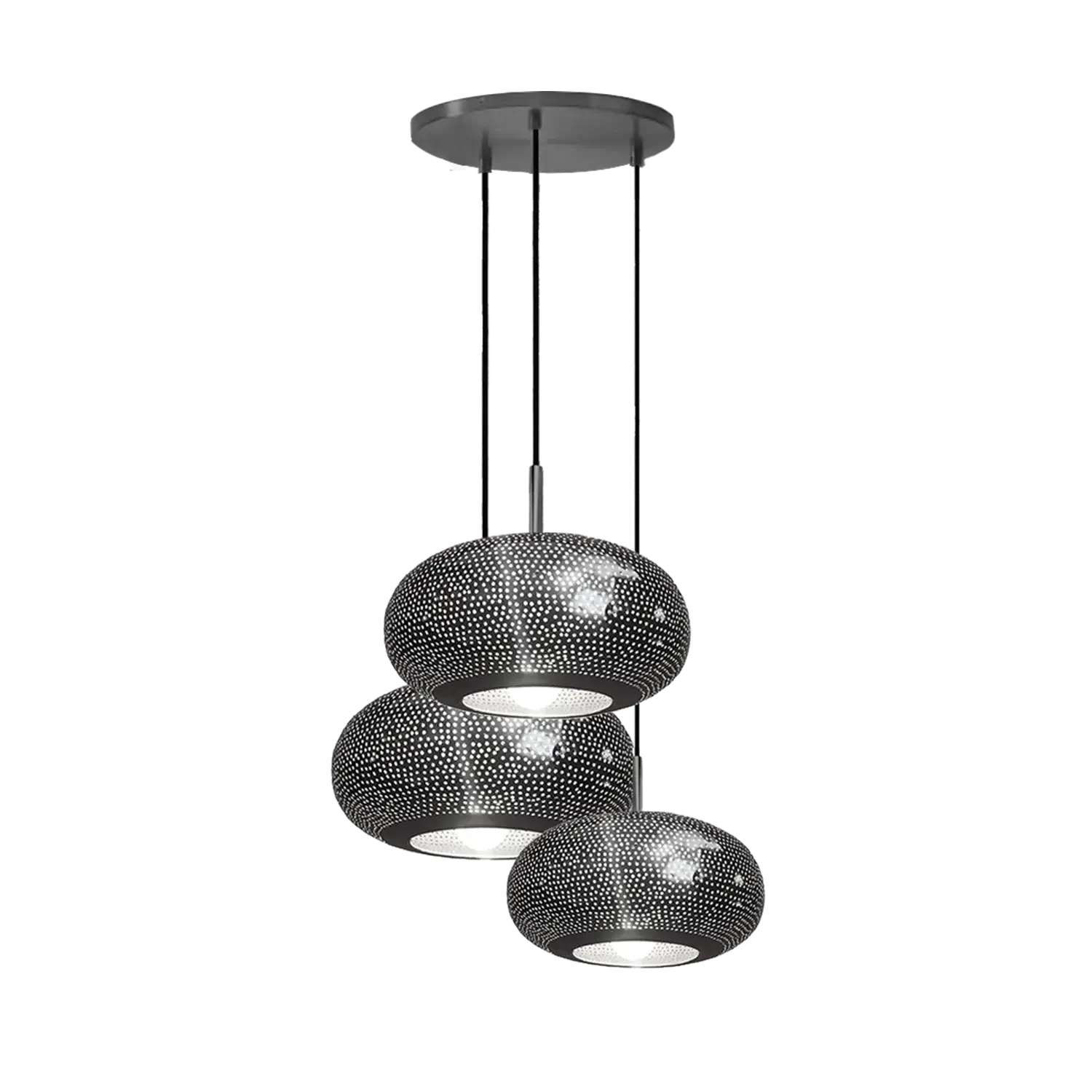 Dounia home chandelier in black made of Metal, Model: Lila 3