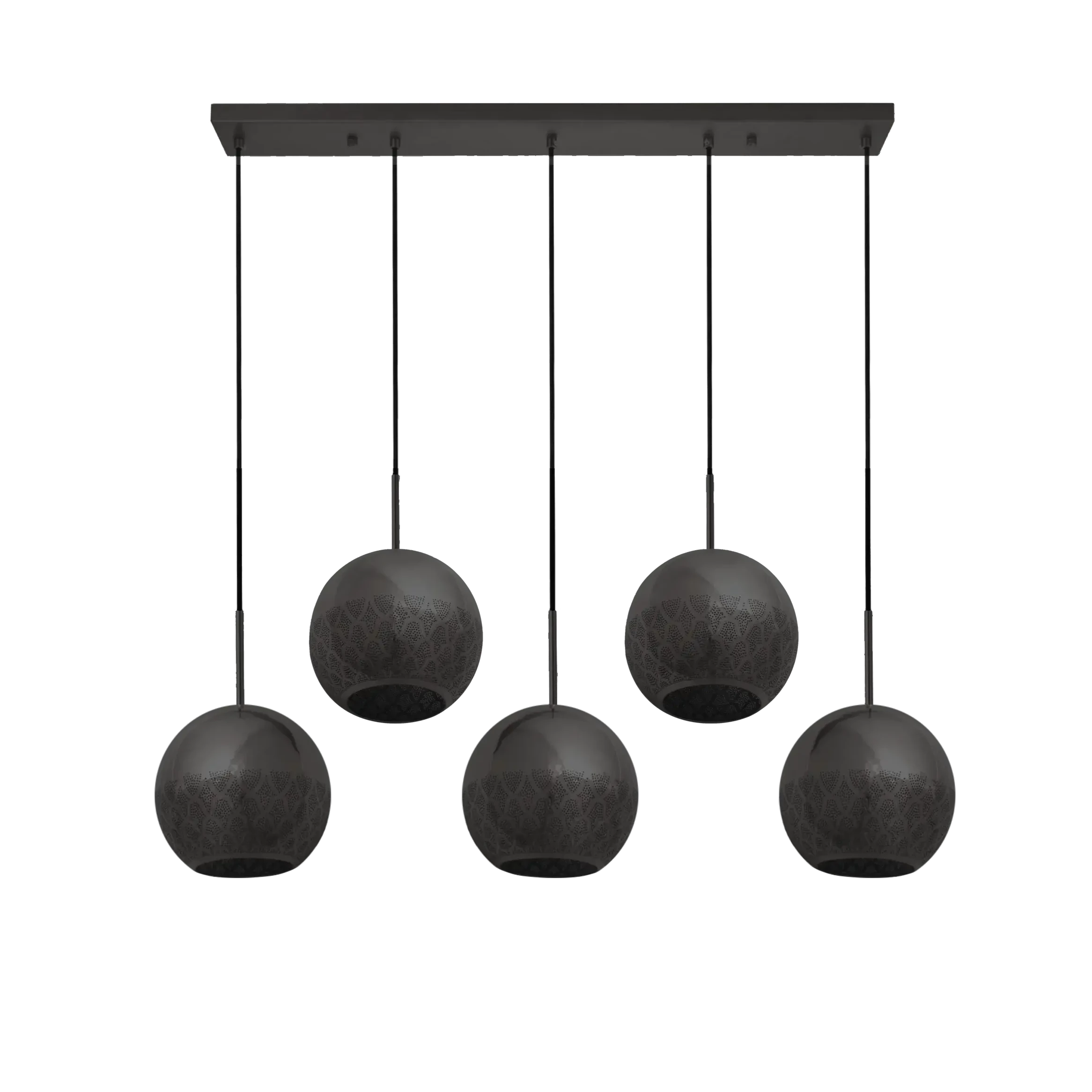 Dounia home chandelier in black   made of Metal, Model: Nur