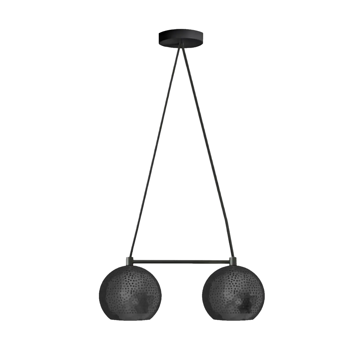 Dounia home Chandelier in black made of Metal, Model: Shams
