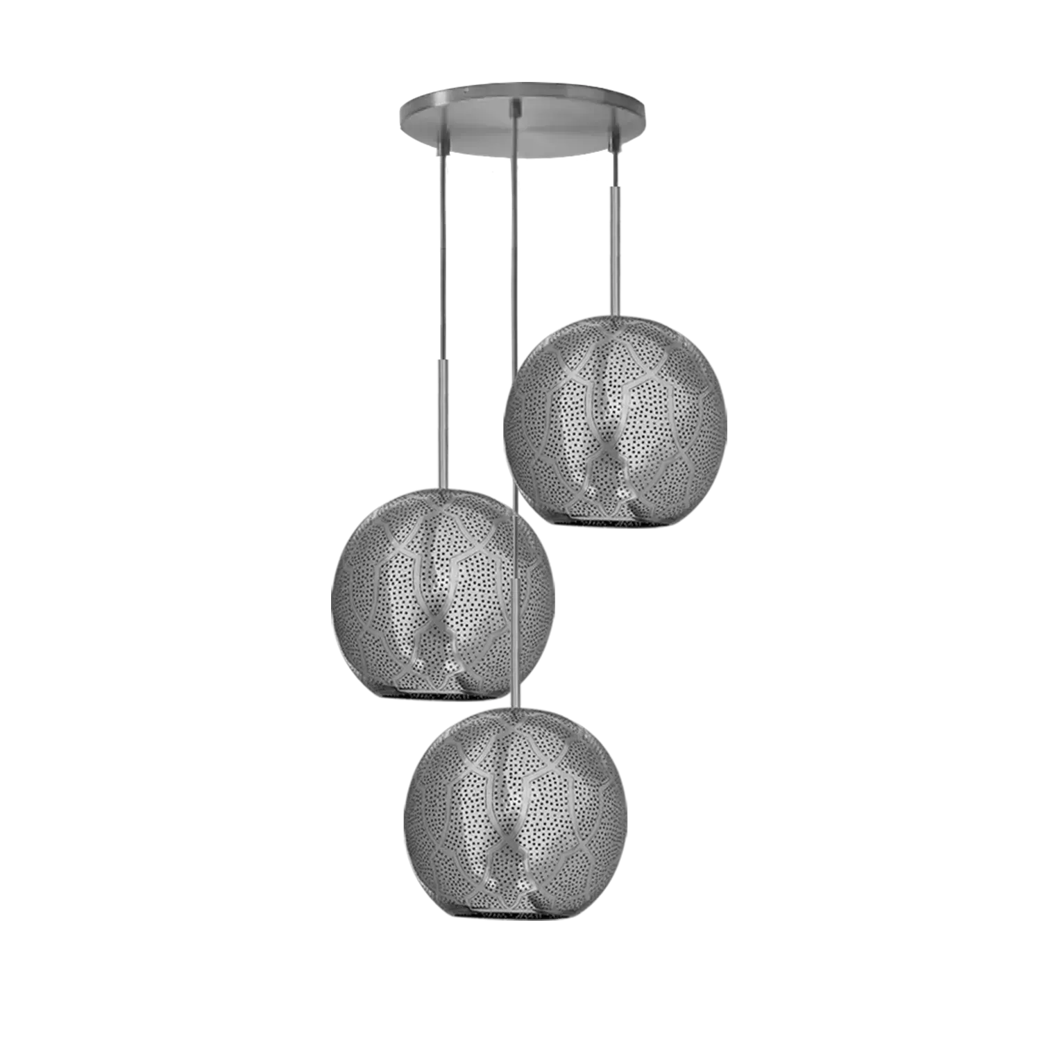 Dounia home Chandelier in nickel silver  made of Metal, Model: Ari