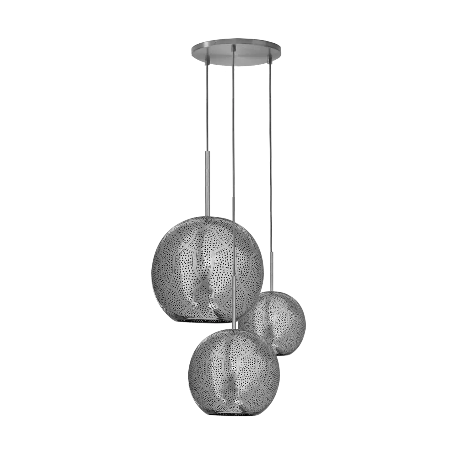 Dounia home Chandelier in nickel silver  made of Metal, Model: Ari