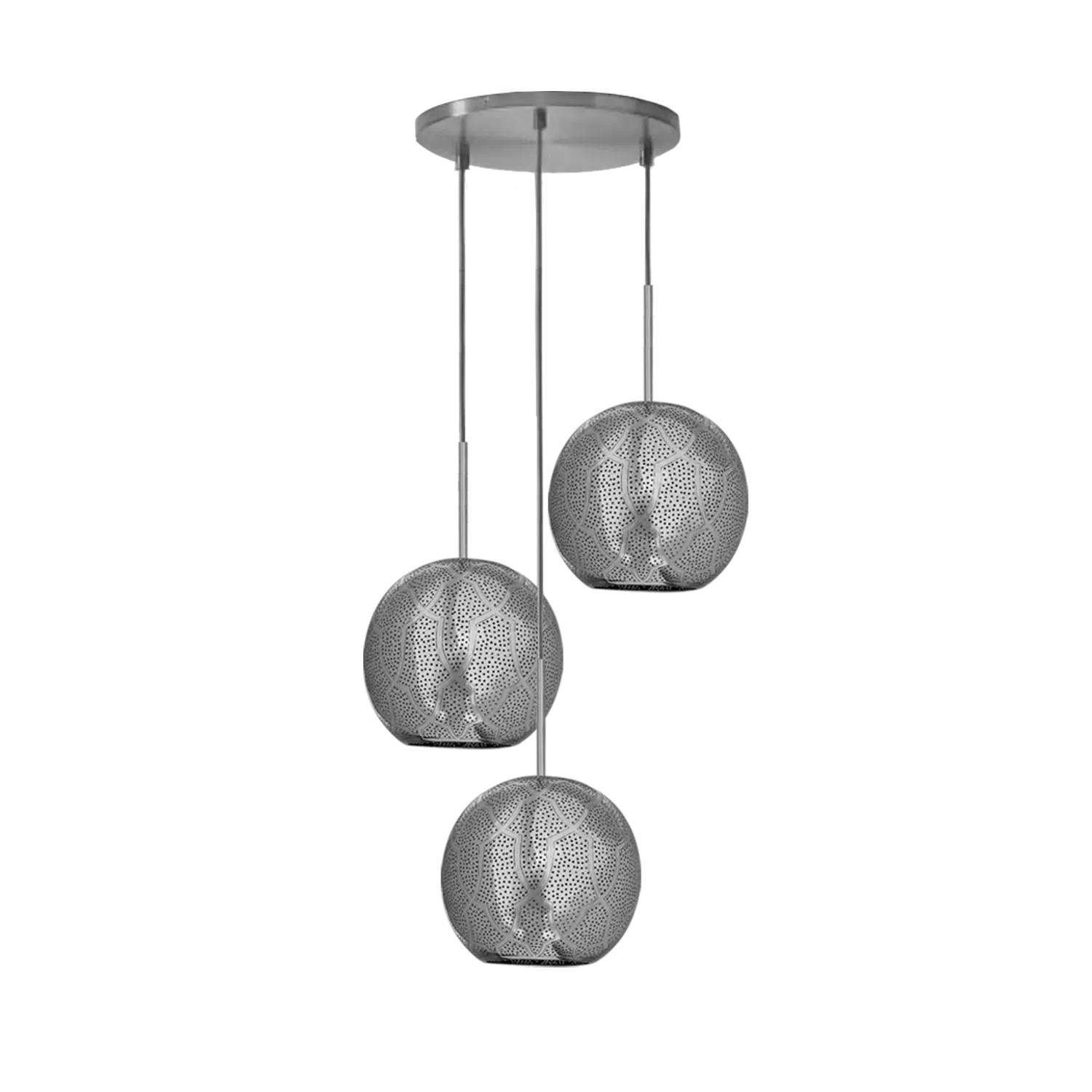 Dounia home Chandelier in nickel silver  made of Metal, Model: Ari