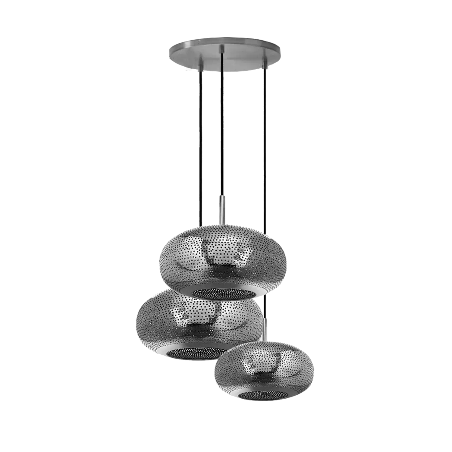 Dounia home chandelier in nickel silver  made of Metal, Model: Lila 3