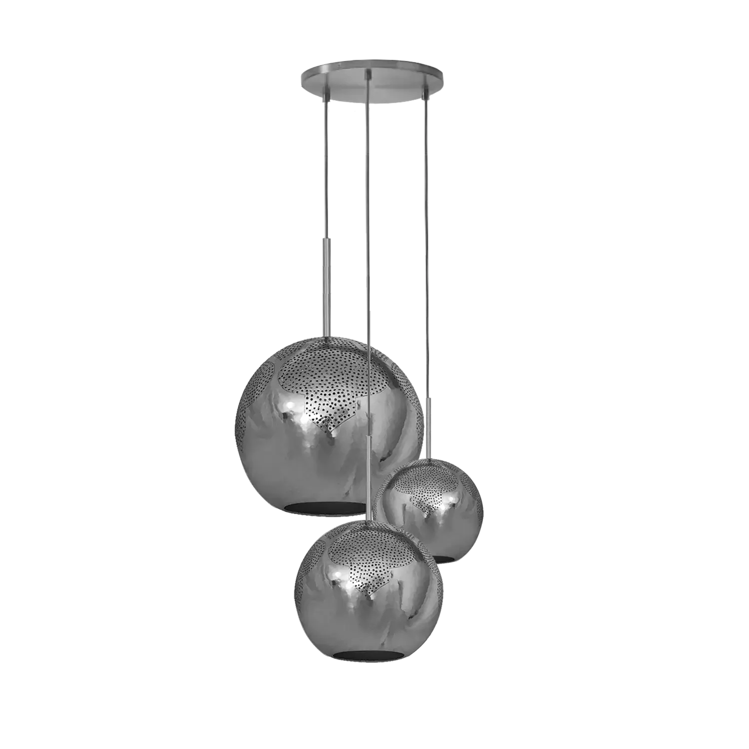 Dounia home Chandelier in nickel silver metal  made of Metal, Model: Najma 3