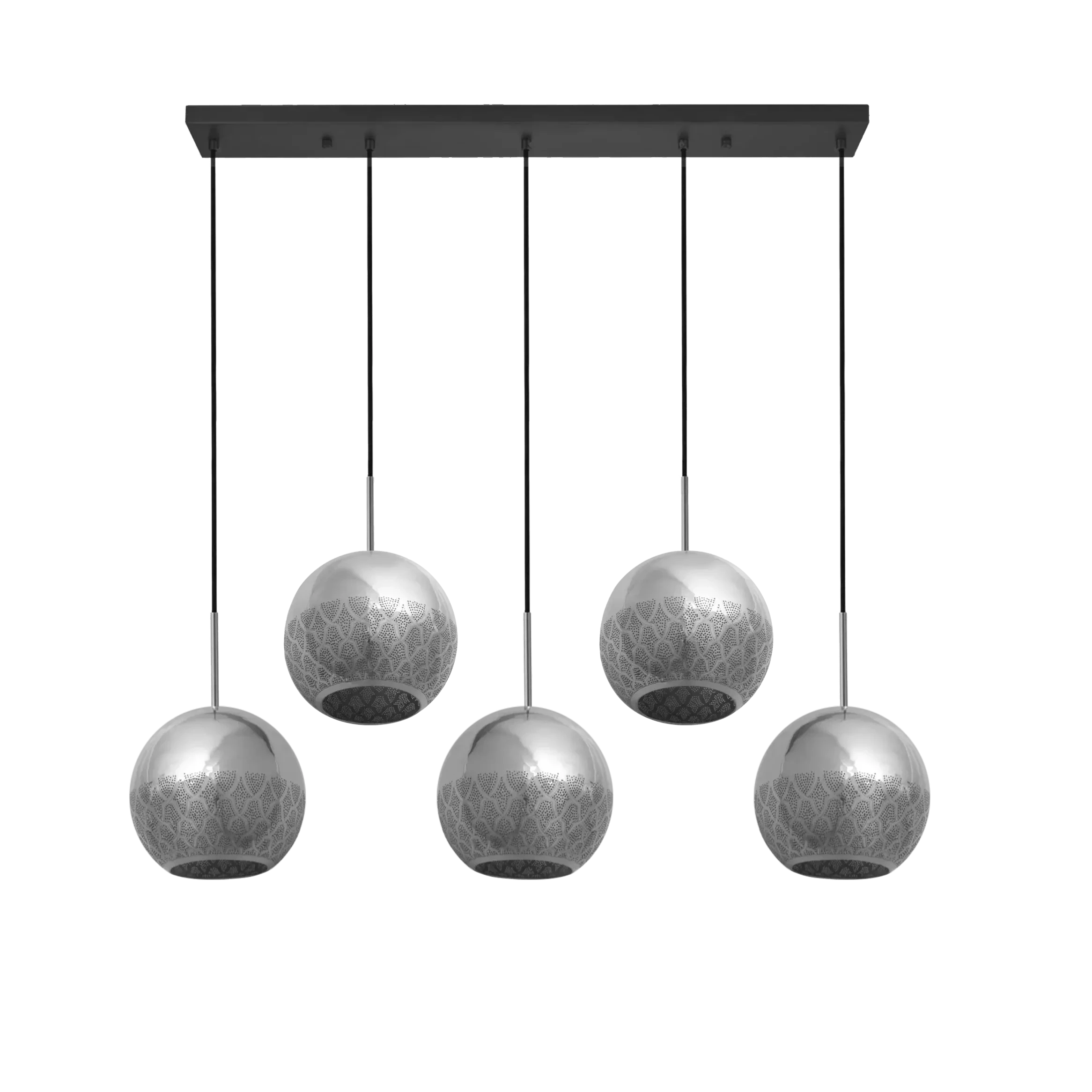 Dounia home chandelier in nickel silver   made of Metal, Model: Nur