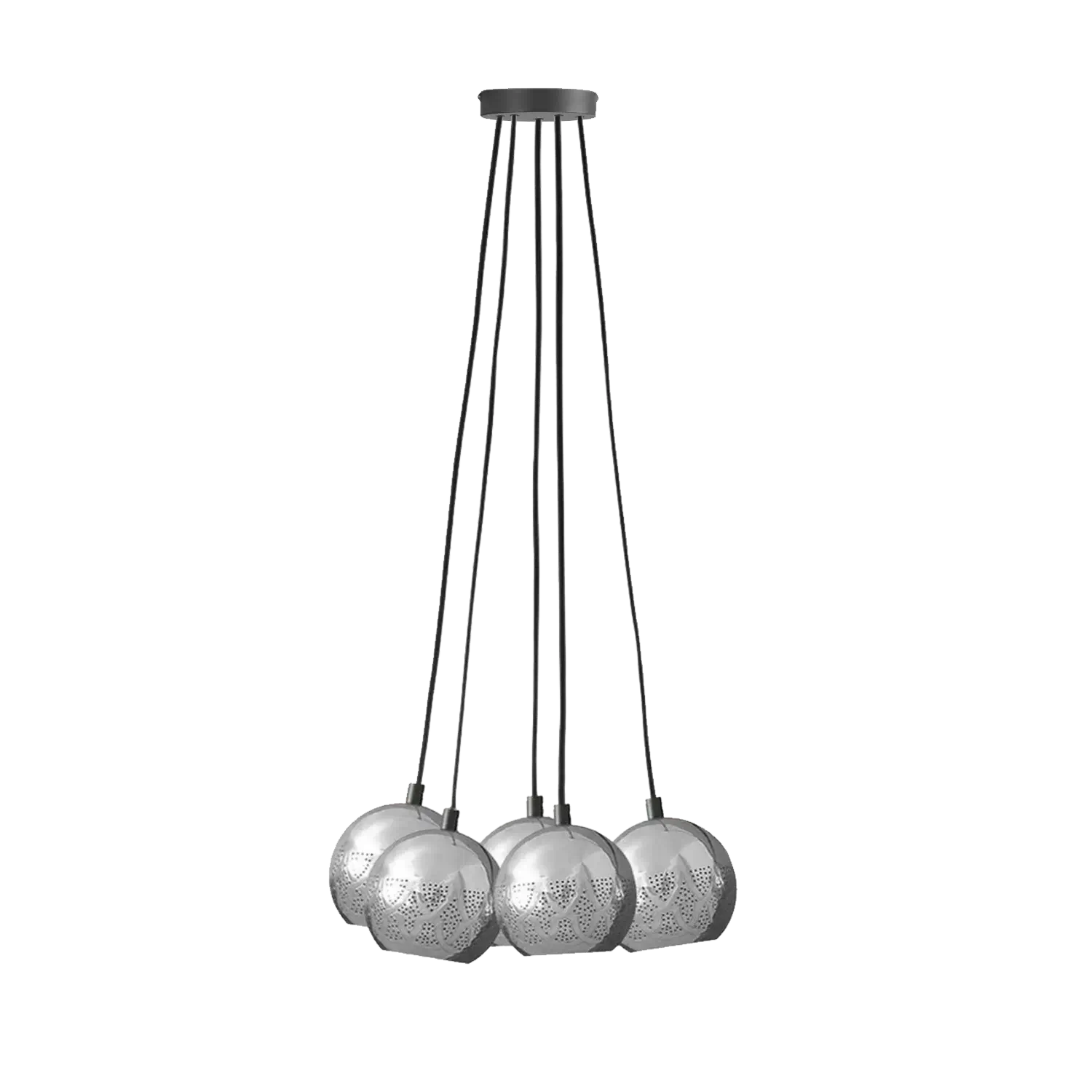Dounia home chandelier in nickel silver made of Metal, Model: Nur cluster