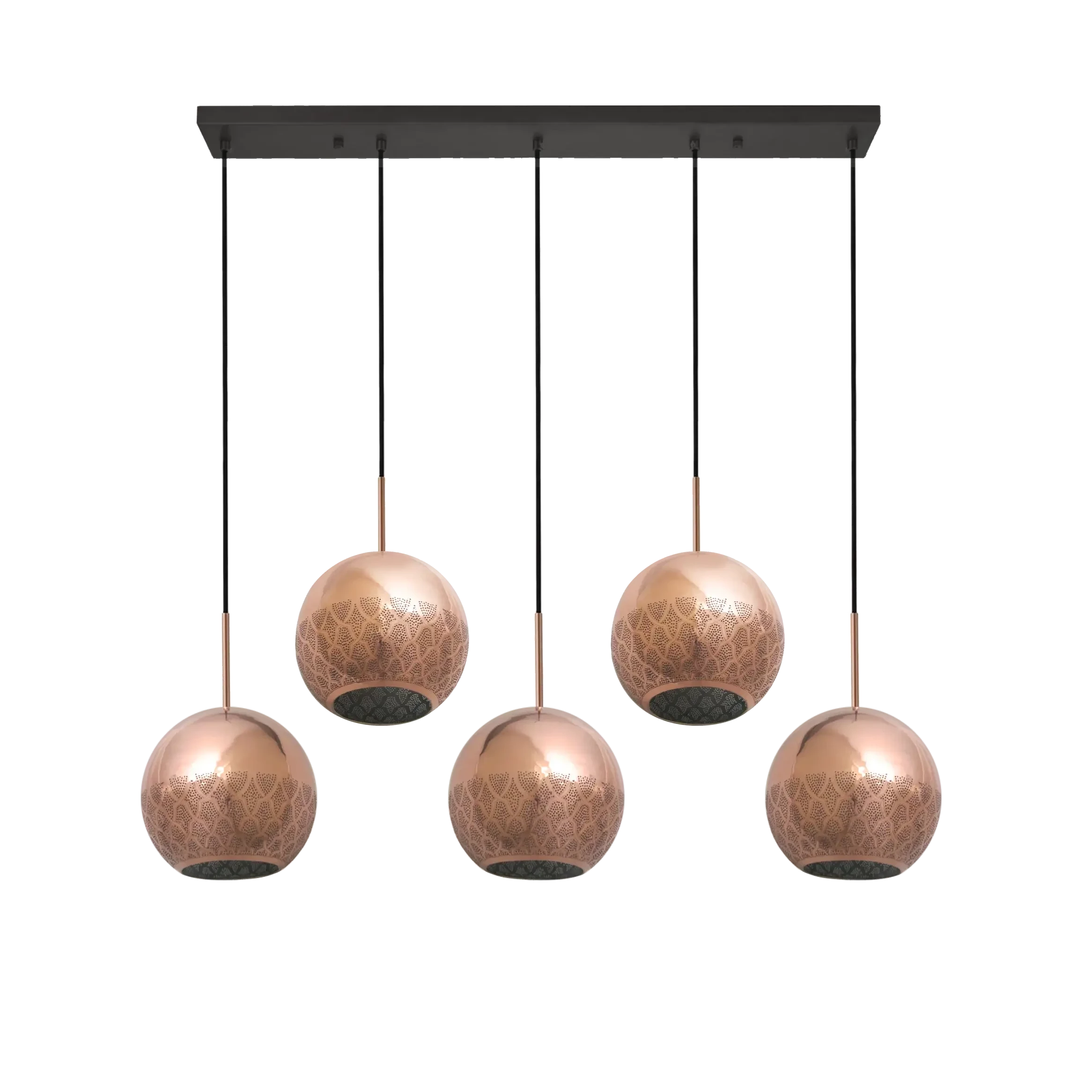 Dounia home chandelier in Polished copper made of Metal, Model: Nur