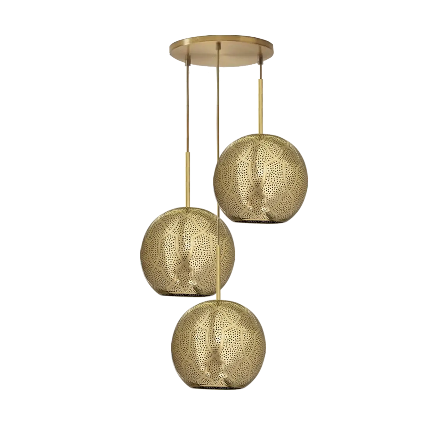 Dounia home Chandelier in polished brass  made of Metal, Model: Ari