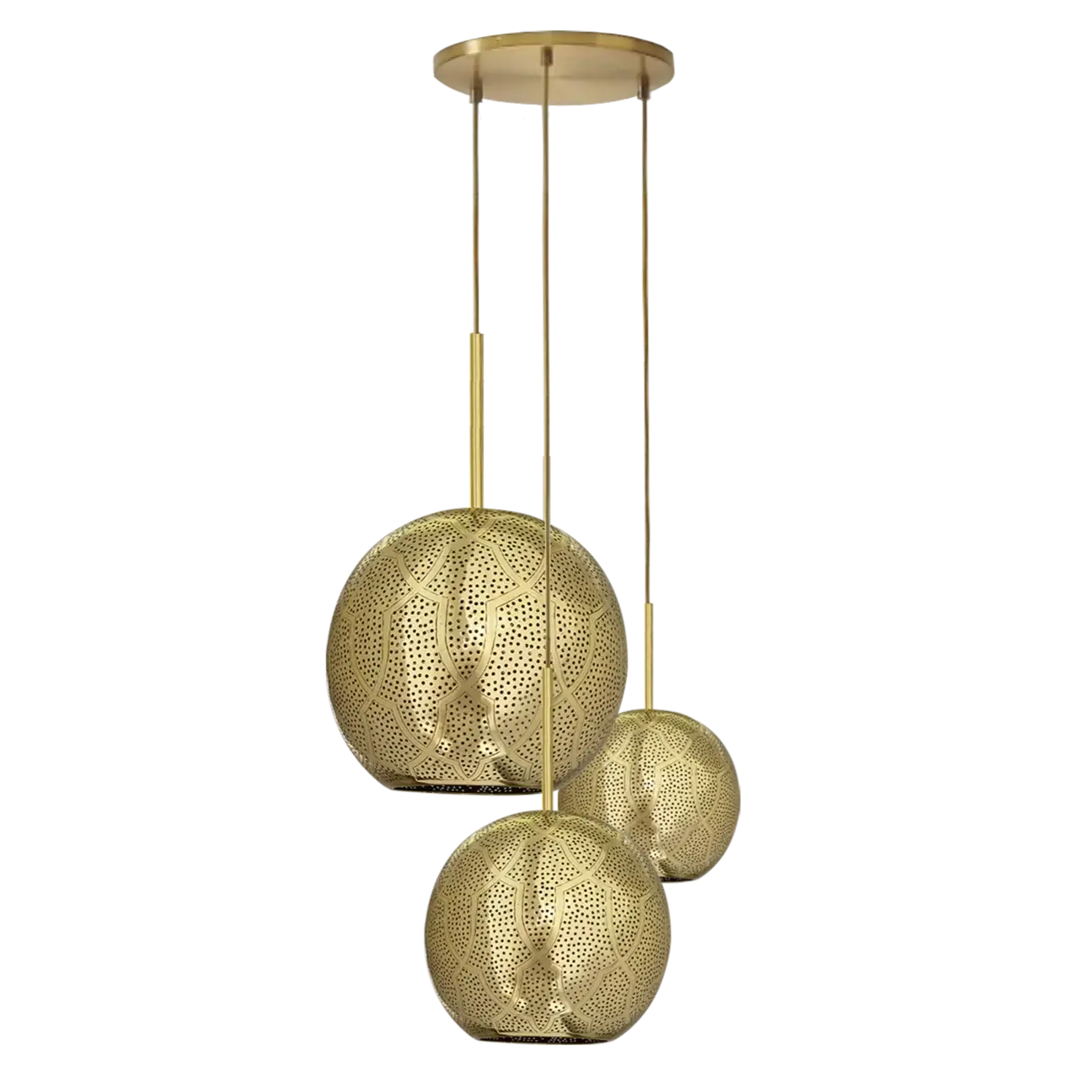 Dounia home Chandelier in polished brass  made of Metal, Model: Ari