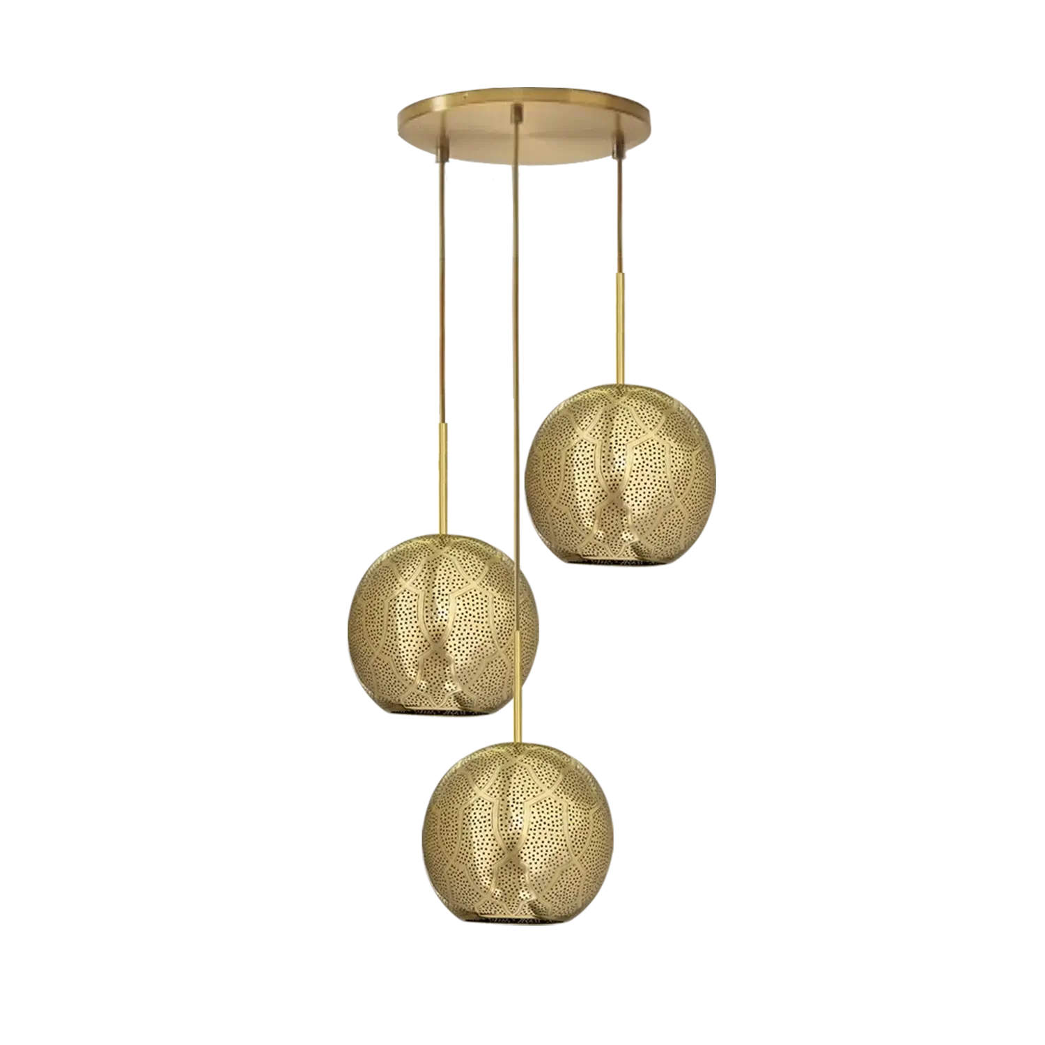 Dounia home Chandelier in polished brass  made of Metal, Model: Ari
