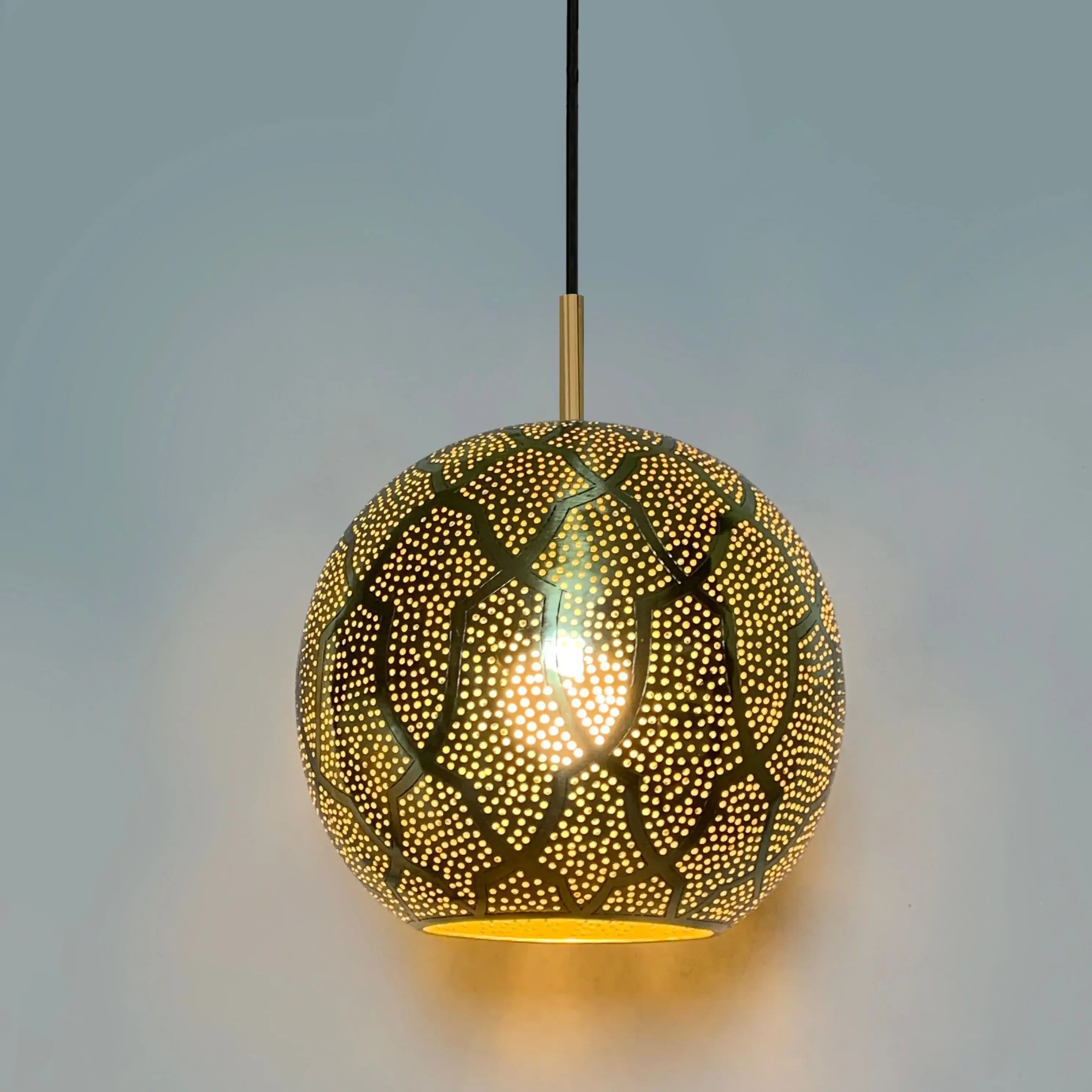 Dounia home Chandelier in polished brass made of Metal, Model: Ari
