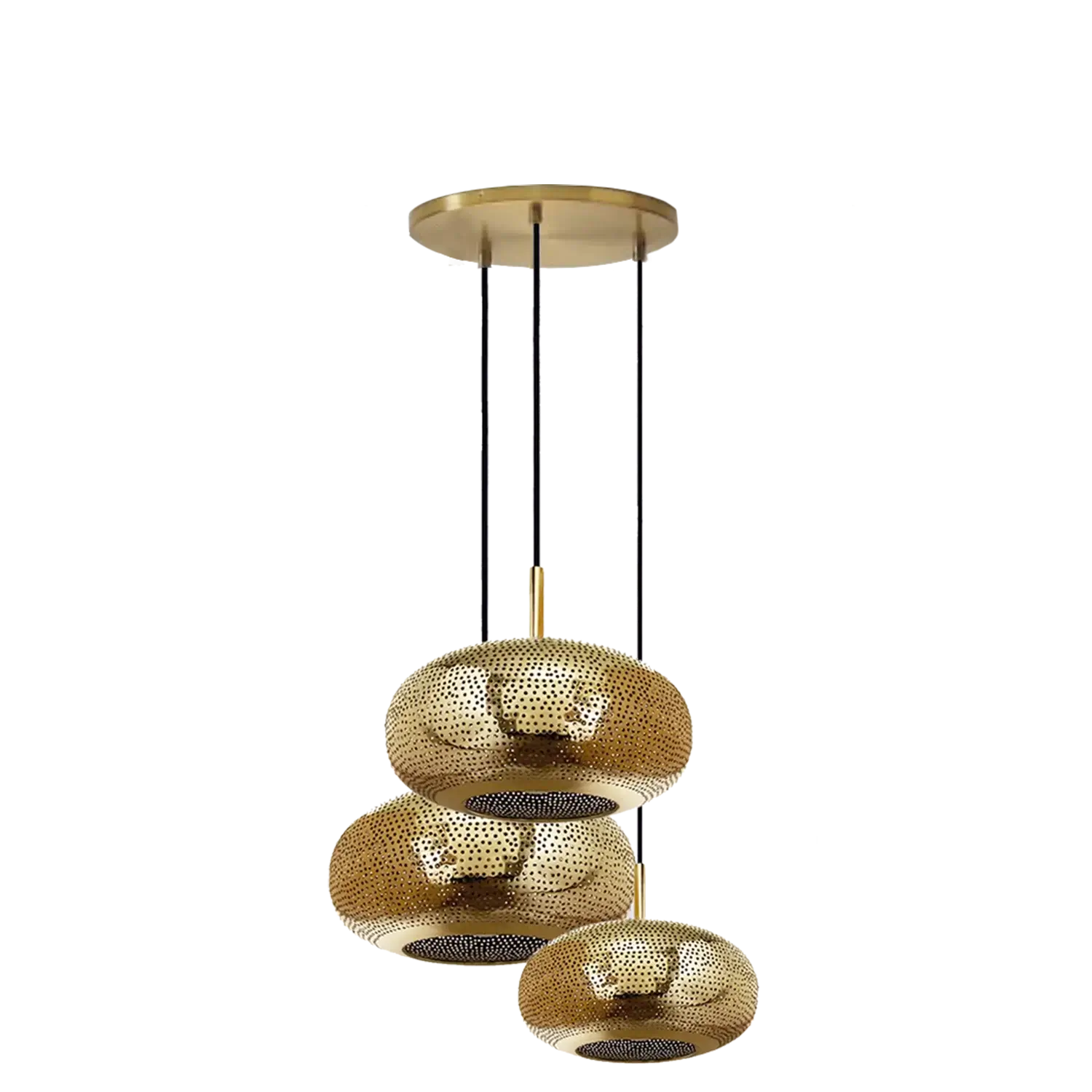 Dounia home chandelier in Polished brass  made of Metal, Model: Lila 3
