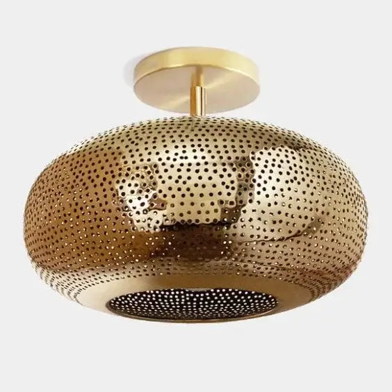 Dounia home Ceiling flush mount in Polished brass made of Metal, Model: LIla