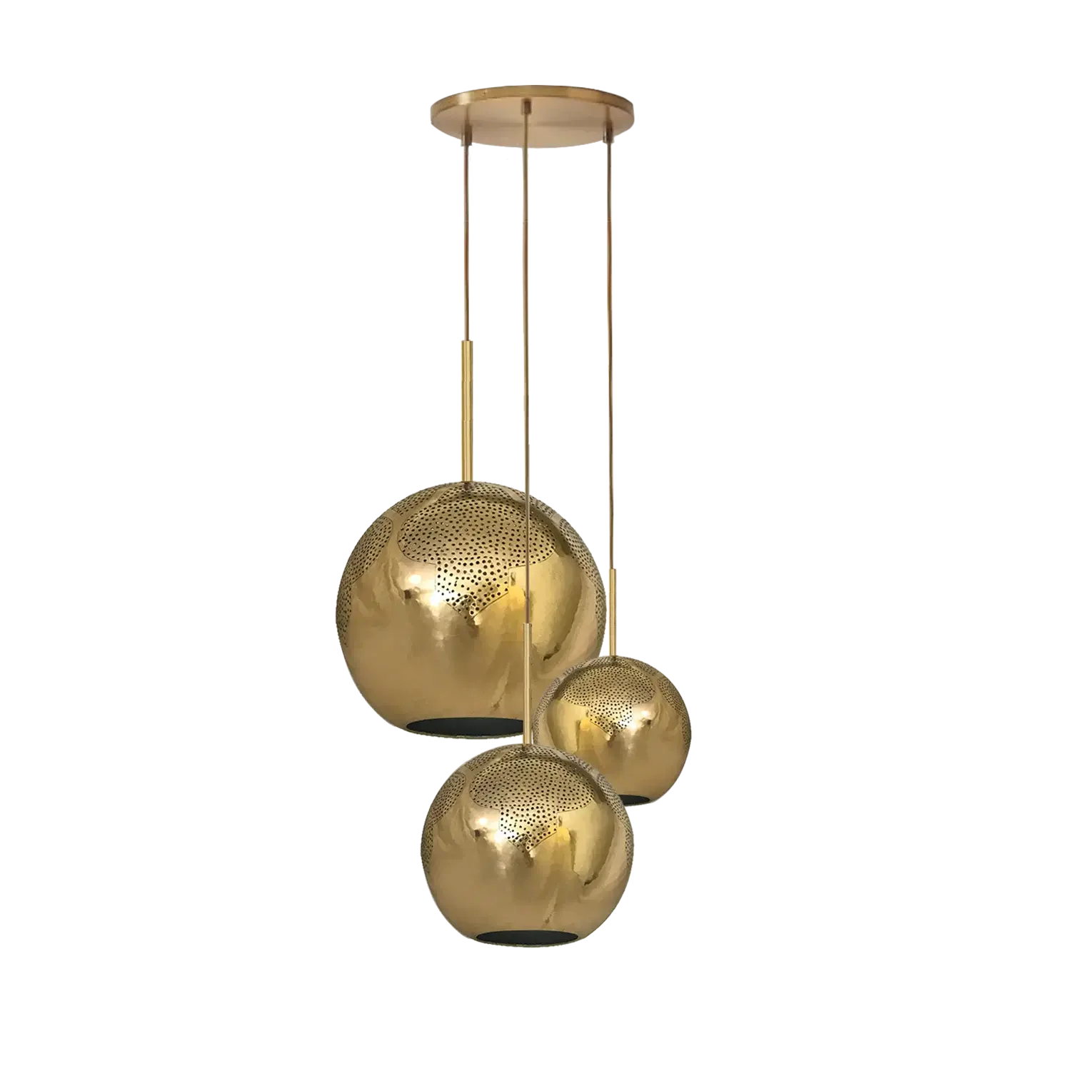 Dounia home Chandelier in polished brass  metal  made of Metal, Model: Najma 3