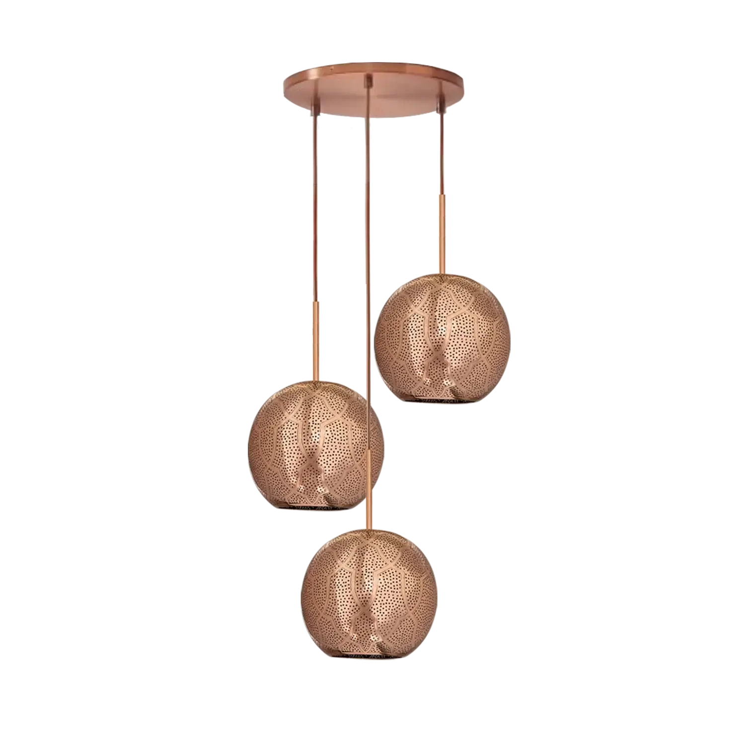 Dounia home Chandelier in polished copper  made of Metal, Model: Ari