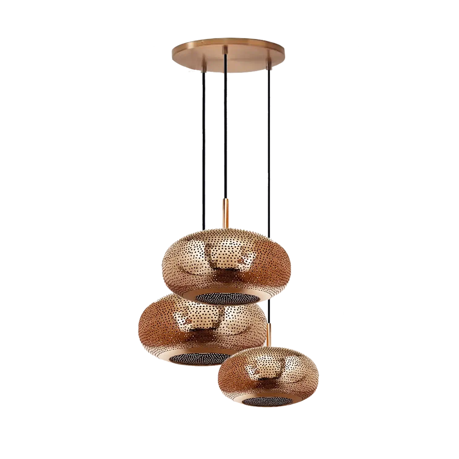 Dounia home chandelier in Polished copper made of Metal, Model: Lila 3
