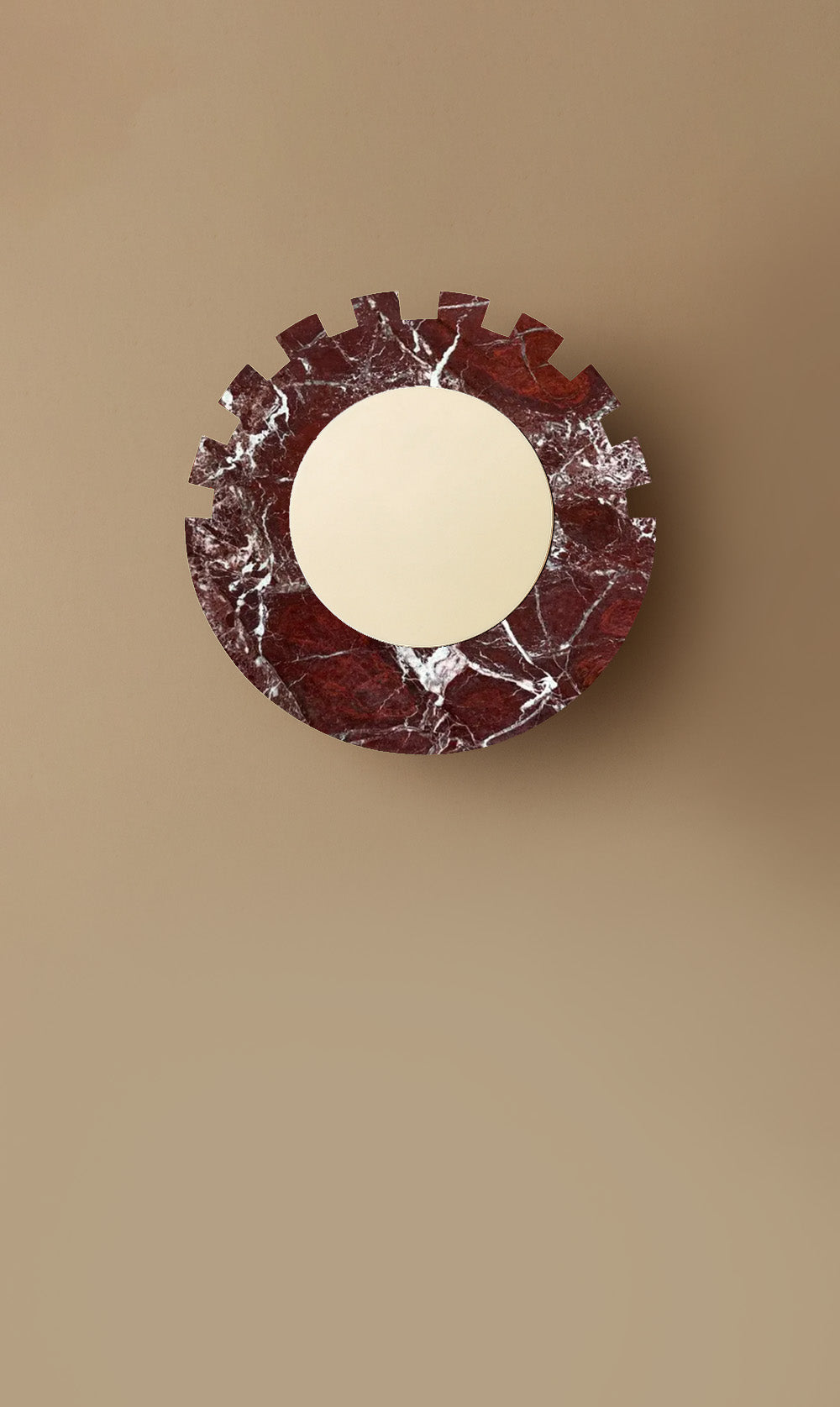 Checkered Disc Wall Sconce  - Red Marble