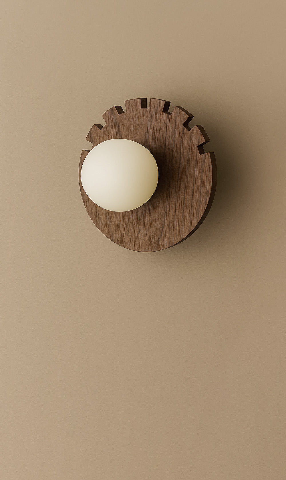 Checkered Disc Wall Sconce  - Walnut
