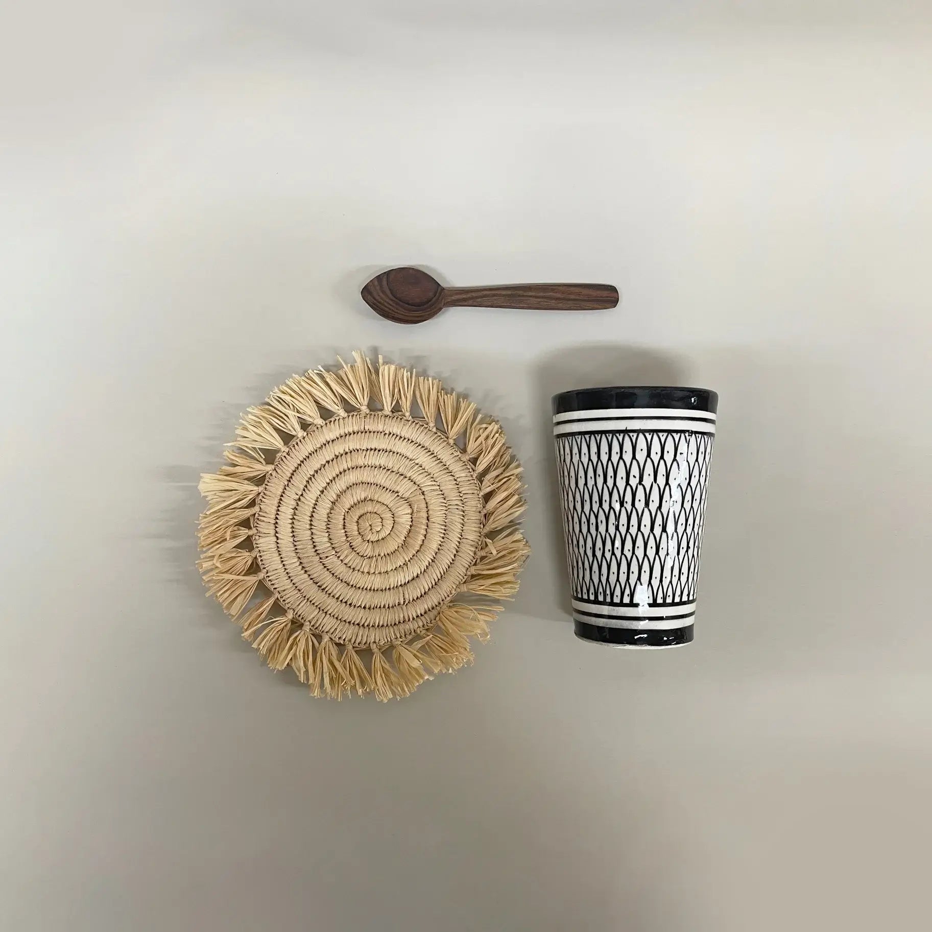 Dounia home Coffee cup in  made of clay, Top Shot View