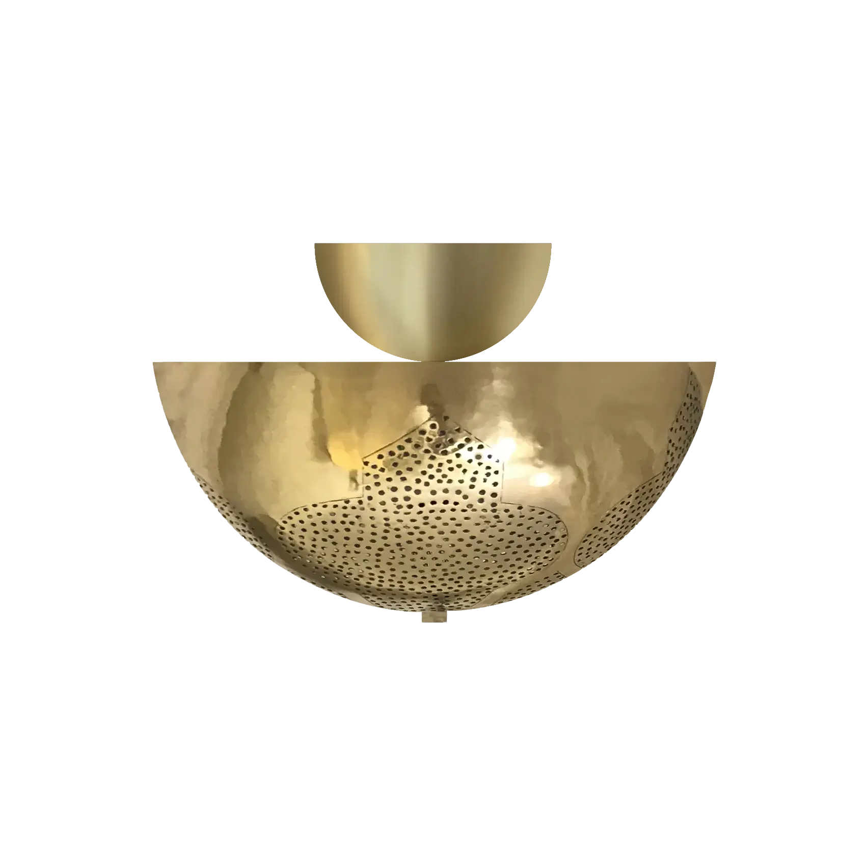 Dounia home Csemi-flush light in polished brass   made of Metal, Model: Najma flush mount