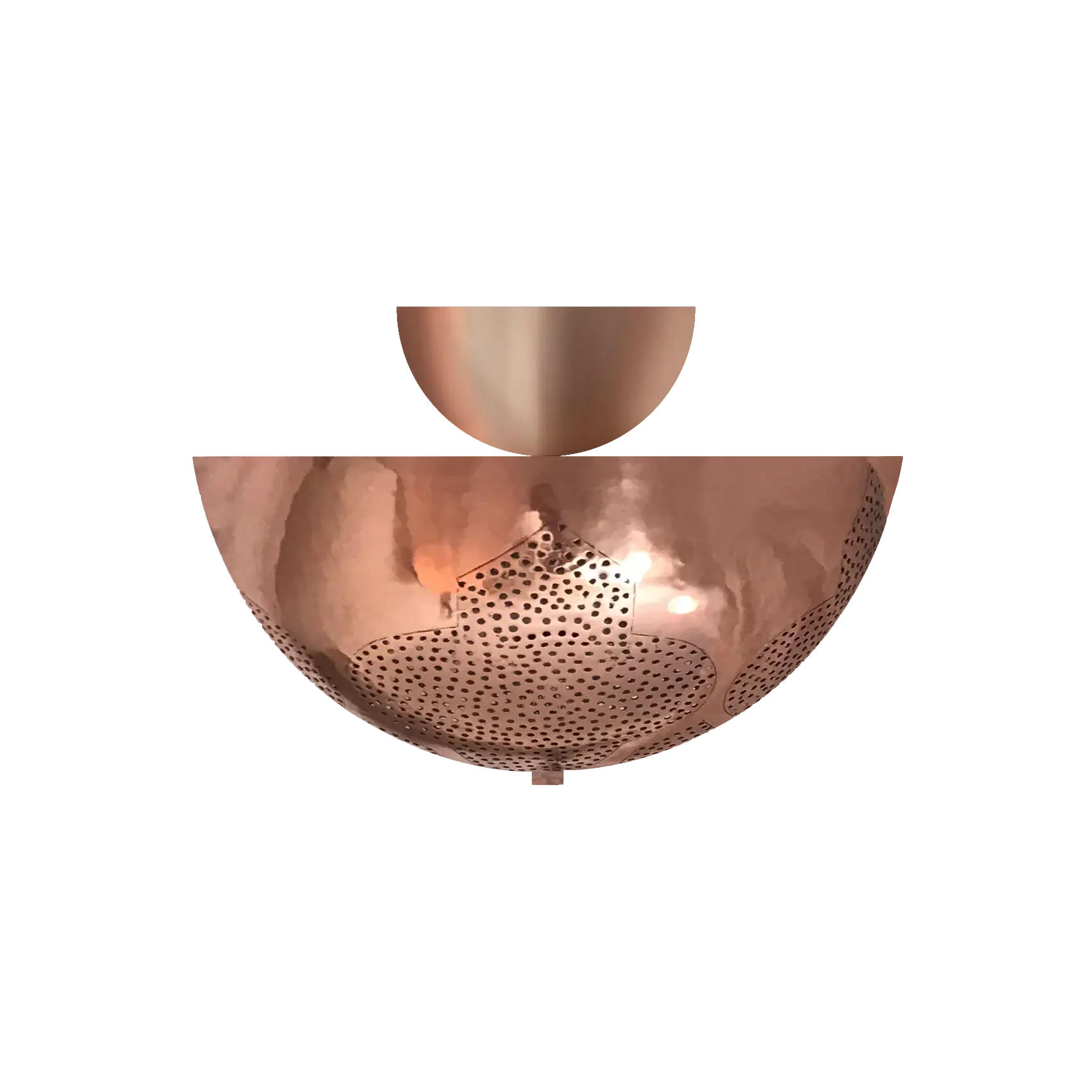 Dounia home Csemi-flush light in  polished copper   made of Metal, Model: Najma flush mount
