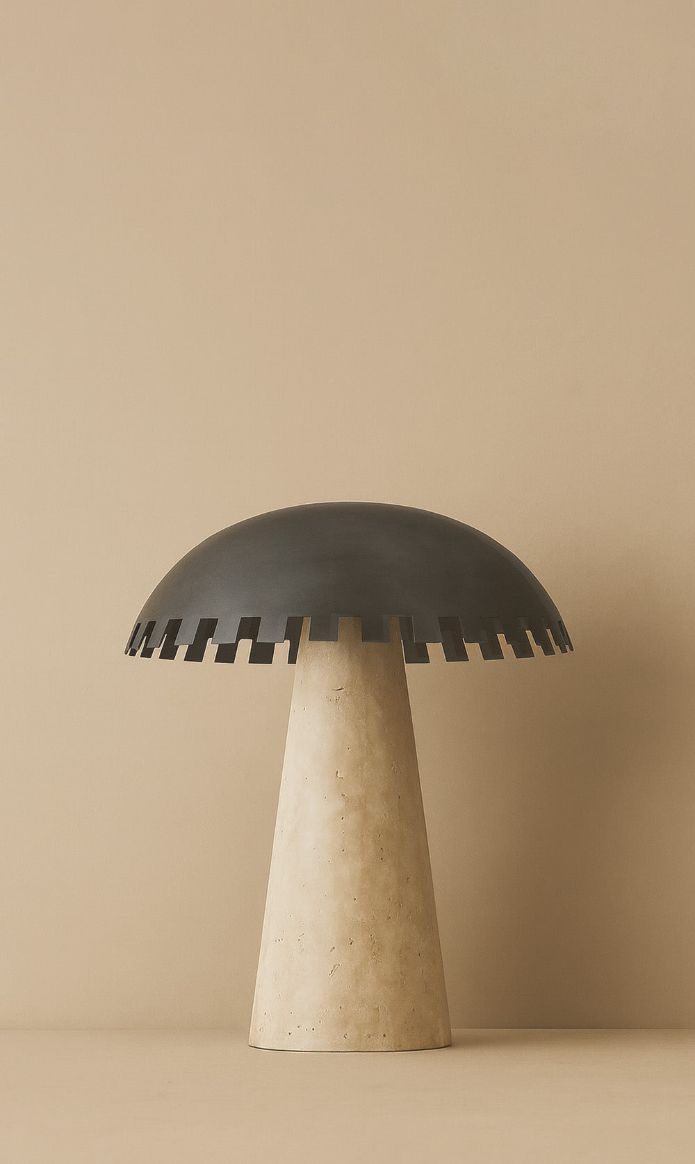 Checkered Table Lamp Travertine