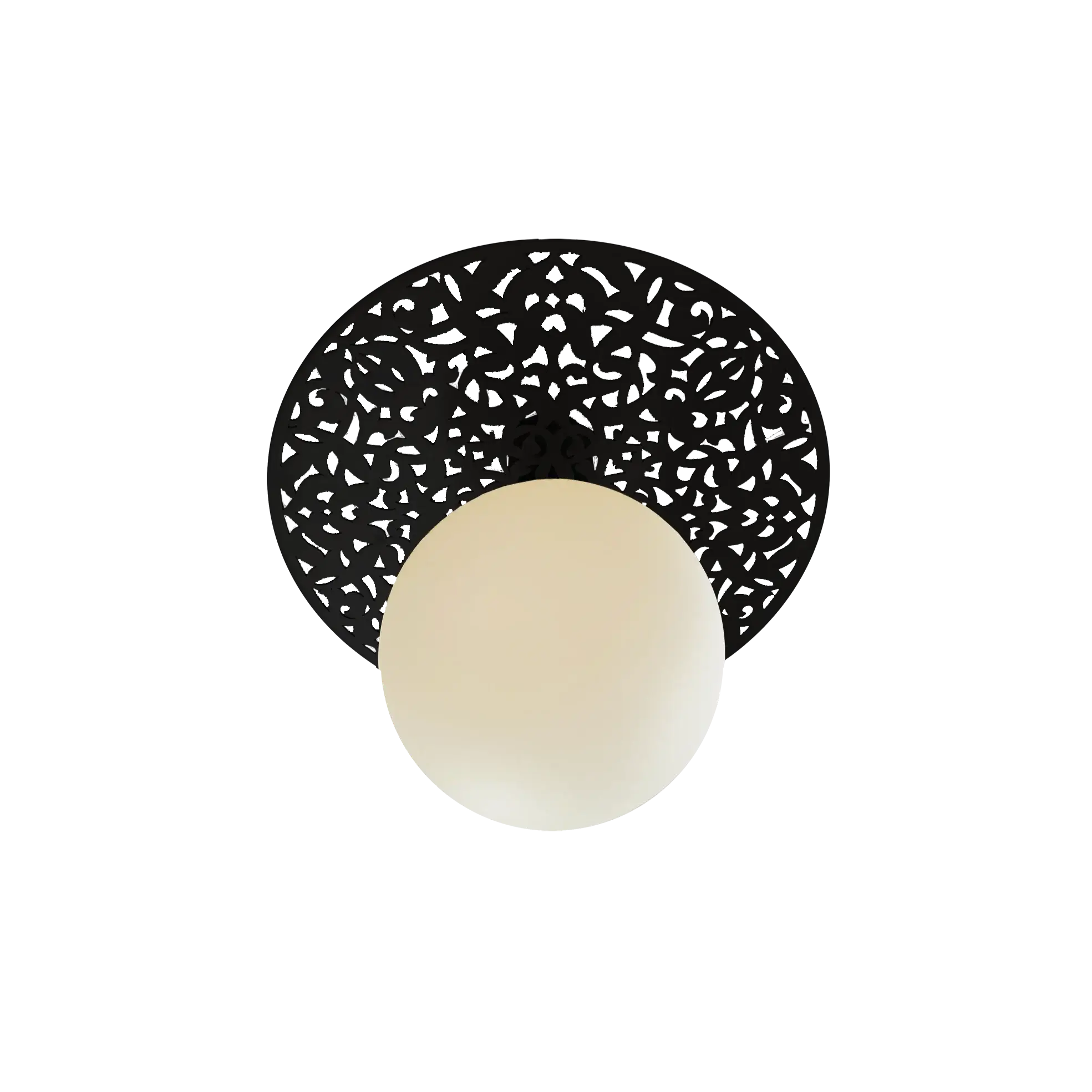 Dounia home Flush mount light in black  made of Metal, Model: Riad