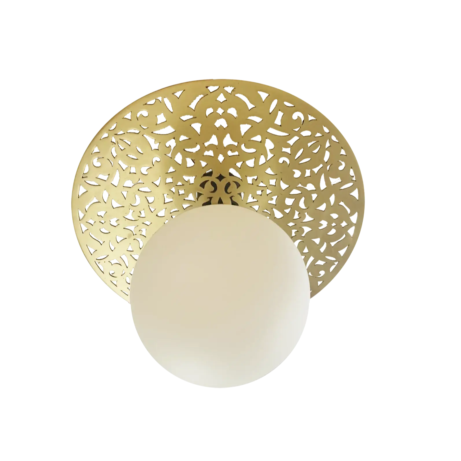 Dounia home Flush mount light in polished brass   made of Metal, Model: Riad