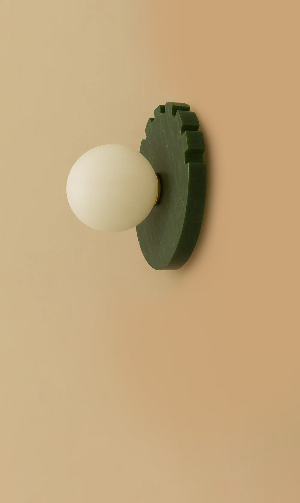 Checkered Disc Wall Sconce - Green Marble