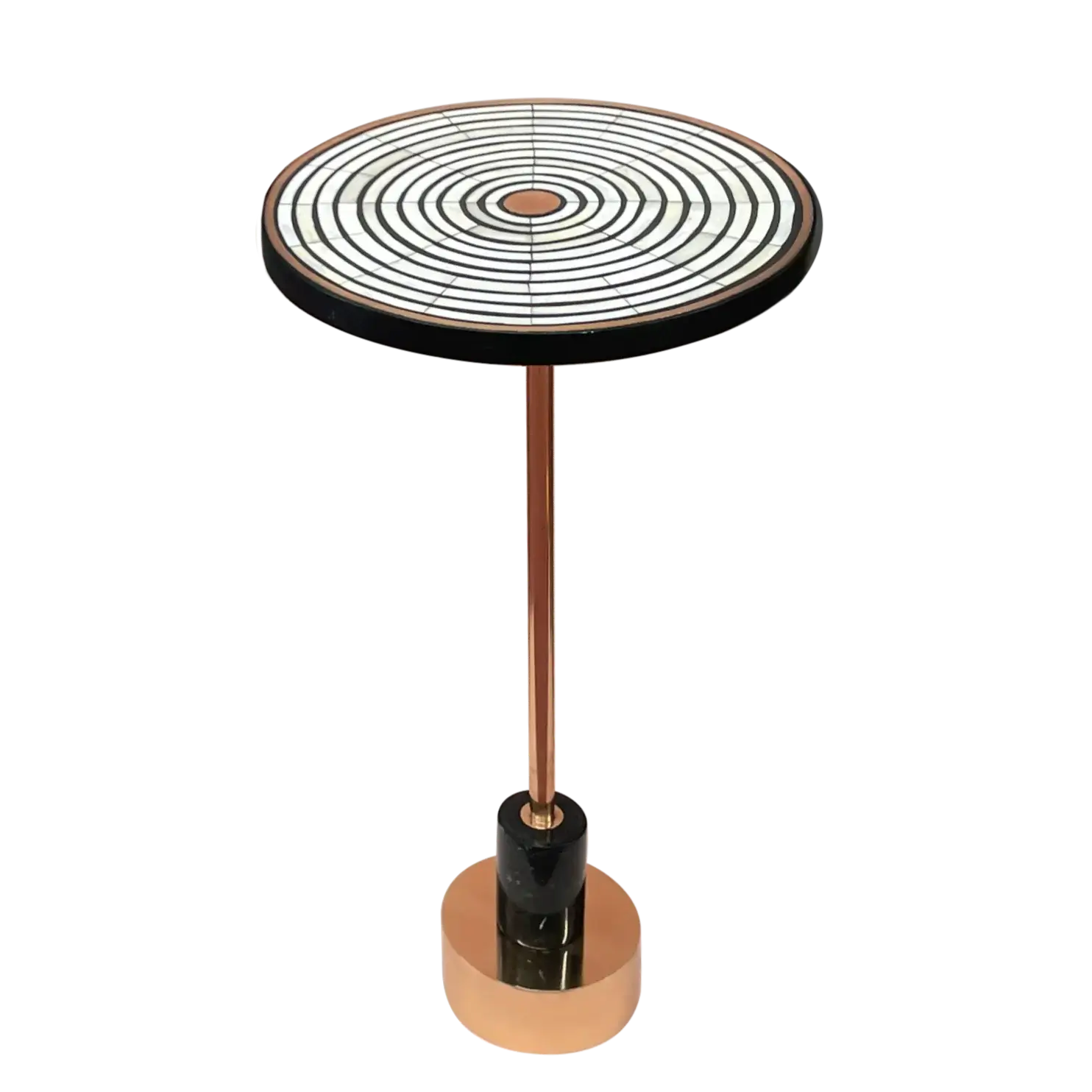 Dounia home Drink table in Polished copper made of brass and bone inlay, Model: LIla
