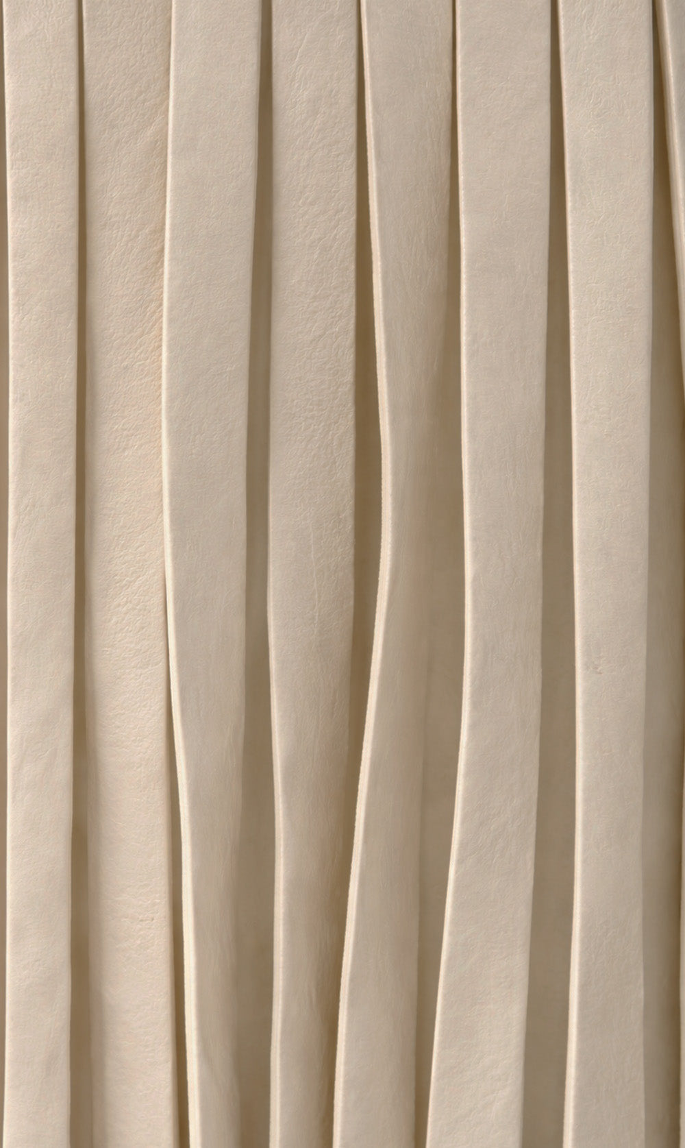 Aiza Fringe Leather Ottoman - Stone