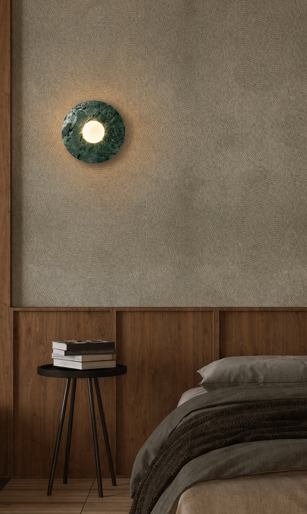 Maria Disc Wall Sconce  - Green Marble