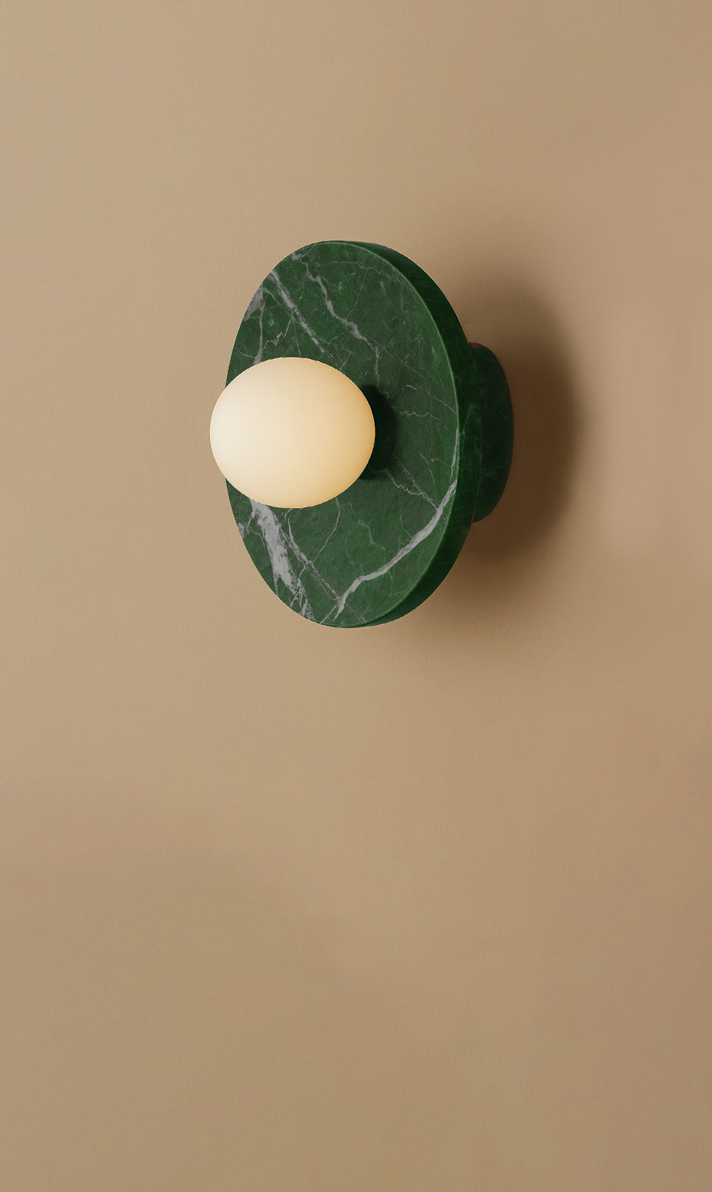 Maria Disc Wall Sconce  - Green Marble