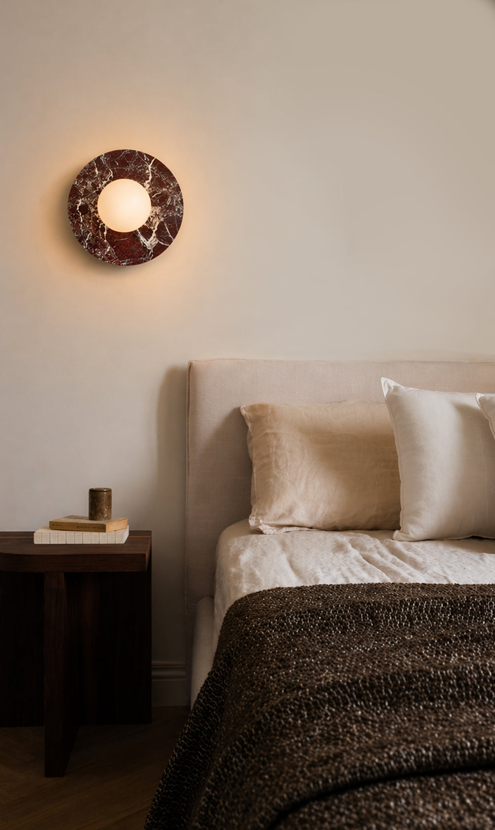 Maria Disc Wall Sconce  - Red Marble