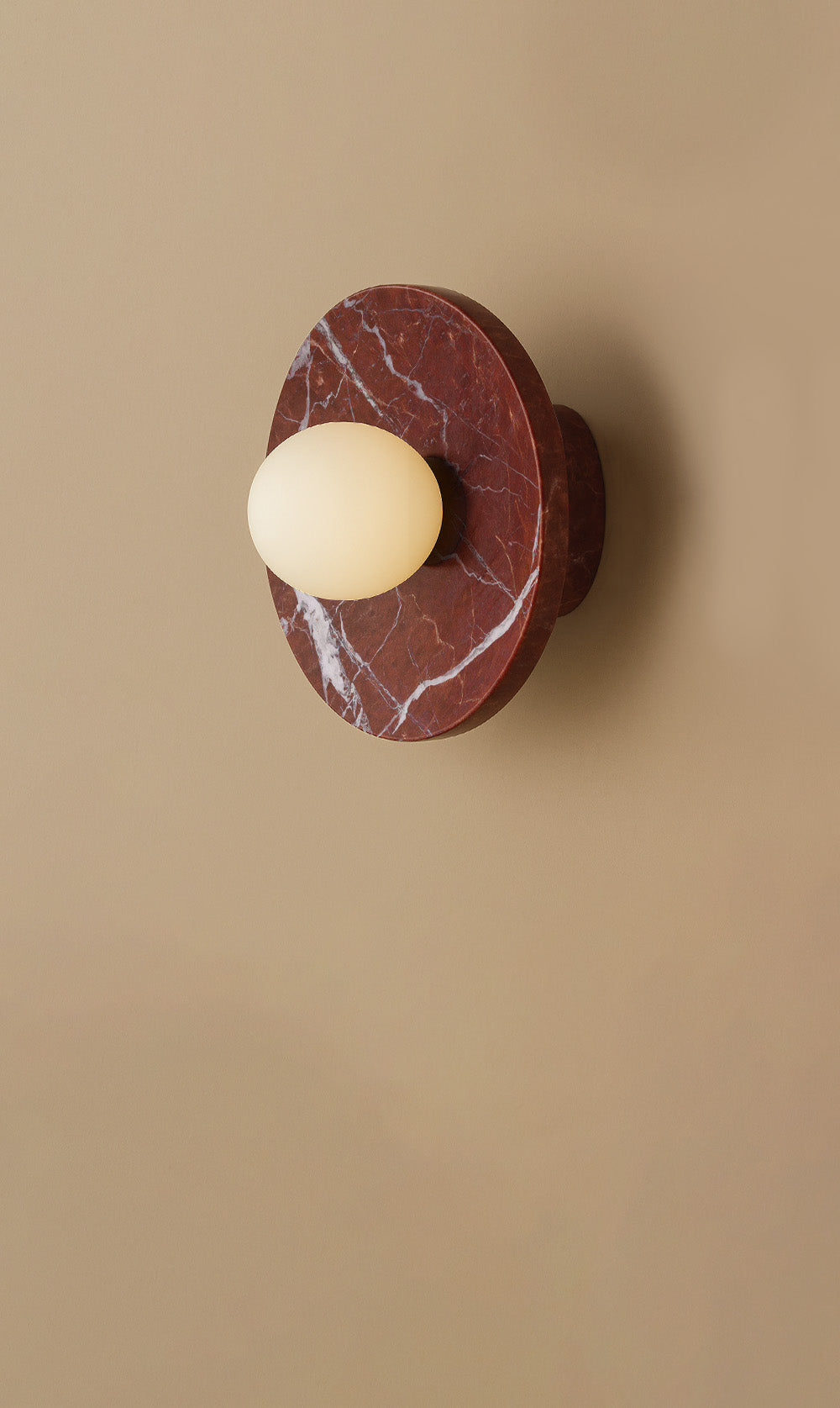 Maria Disc Wall Sconce  - Red Marble