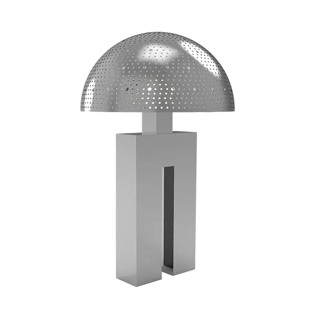 Dounia home Mushroom Table lamp in nickel silver  metal  made of Metal, Model: Amur