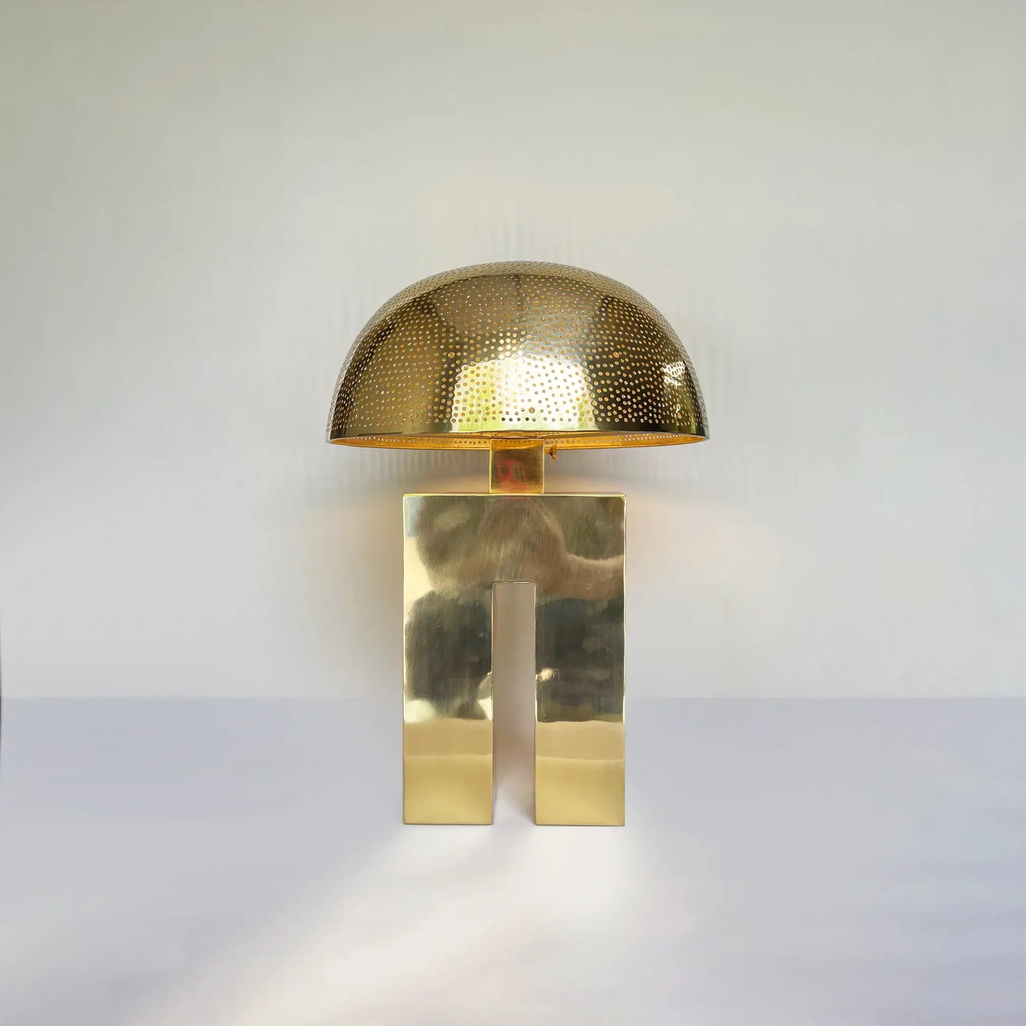Dounia home Mushroom Table lamp in polished brassmetal  made of Metal, Model: Amur