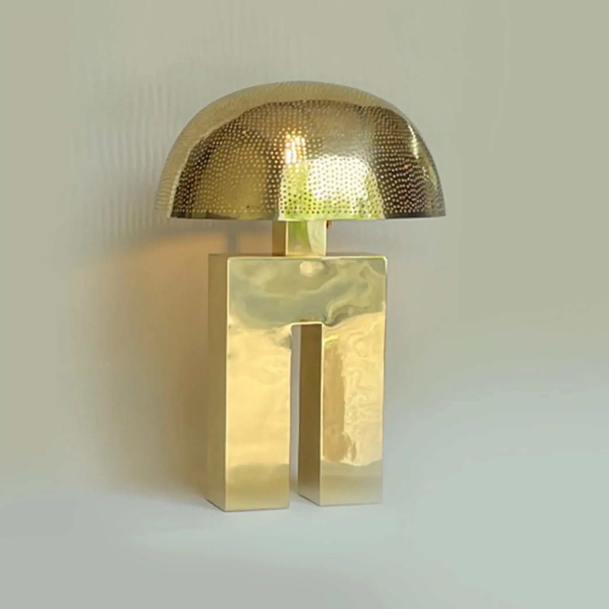 Dounia home Mushroom Table lamp in polished brass  metal  made of Metal, Model: Amur