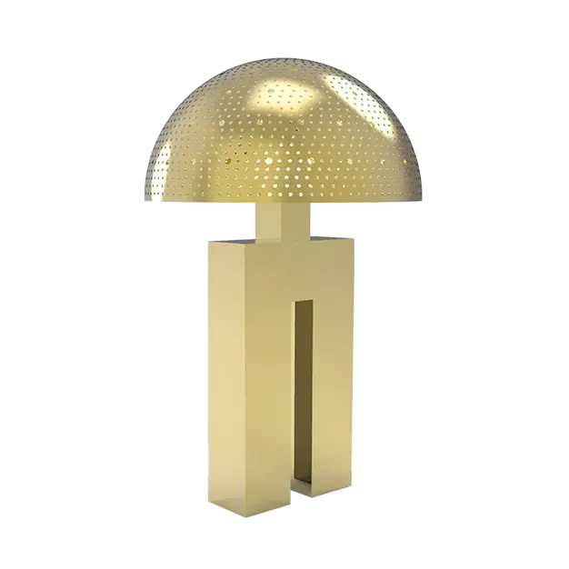 Dounia home Mushroom Table lamp in polished brass metal  made of Metal, Model: Amur