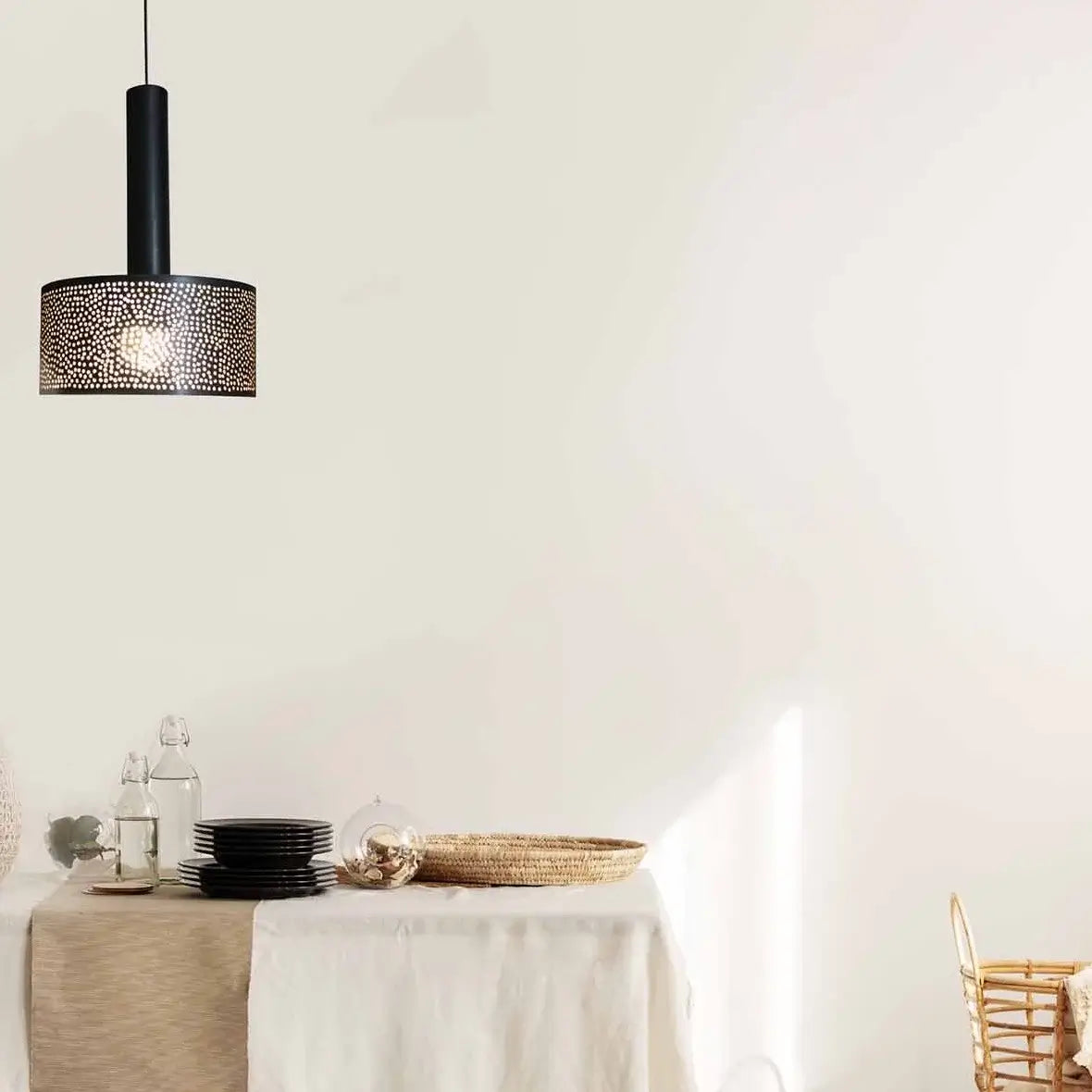 Dounia home Pendant light in Black  made of Gunmetal, Model: Alula