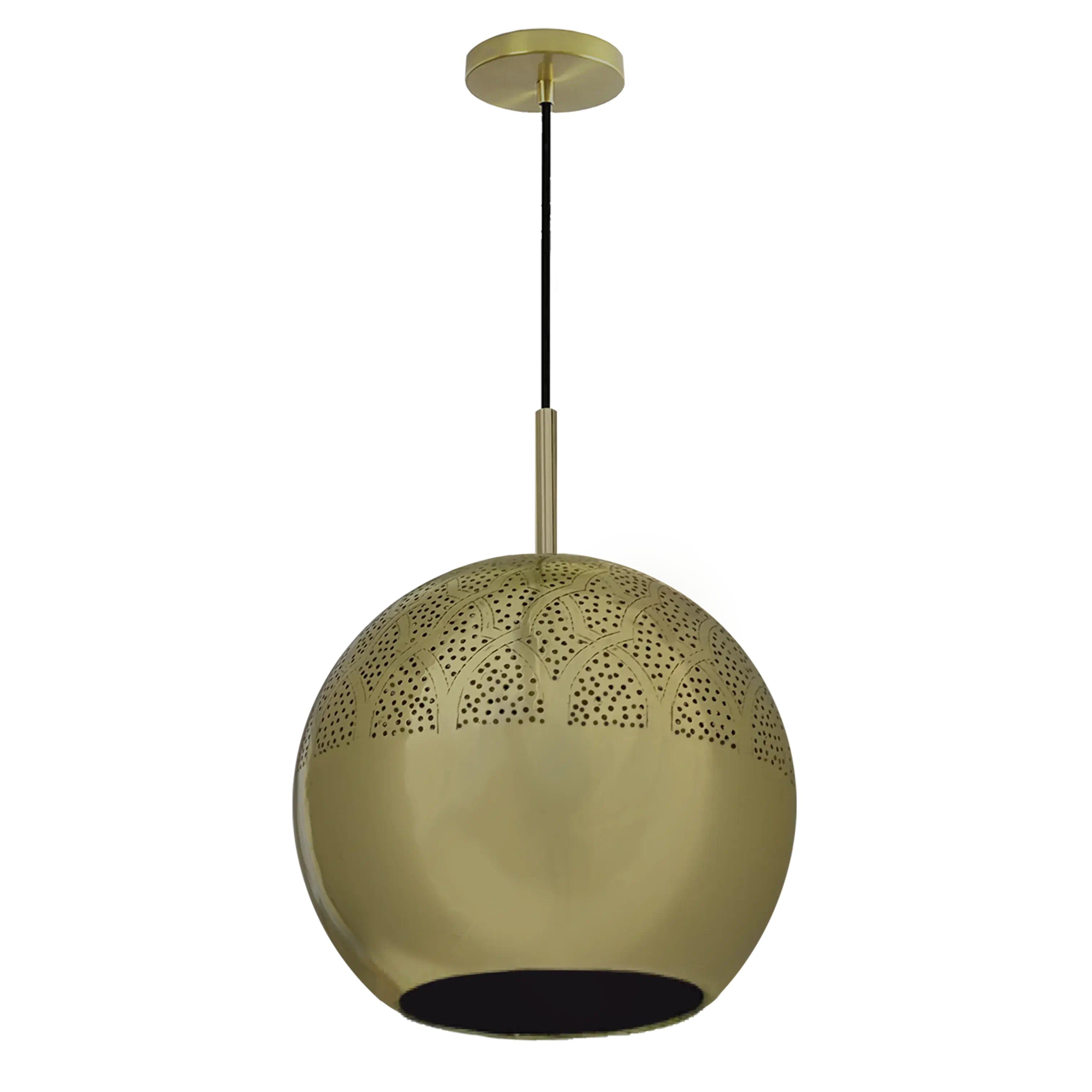 Dounia home Pendant light in antique brass  made of Metal, Model: Nur