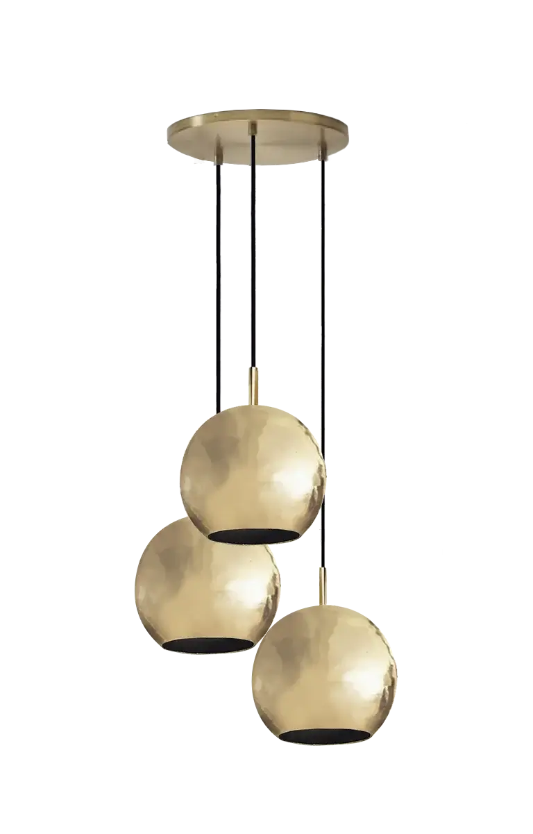 Dounia home chandelier in  polished brass  made of Metal, Model: Mishal