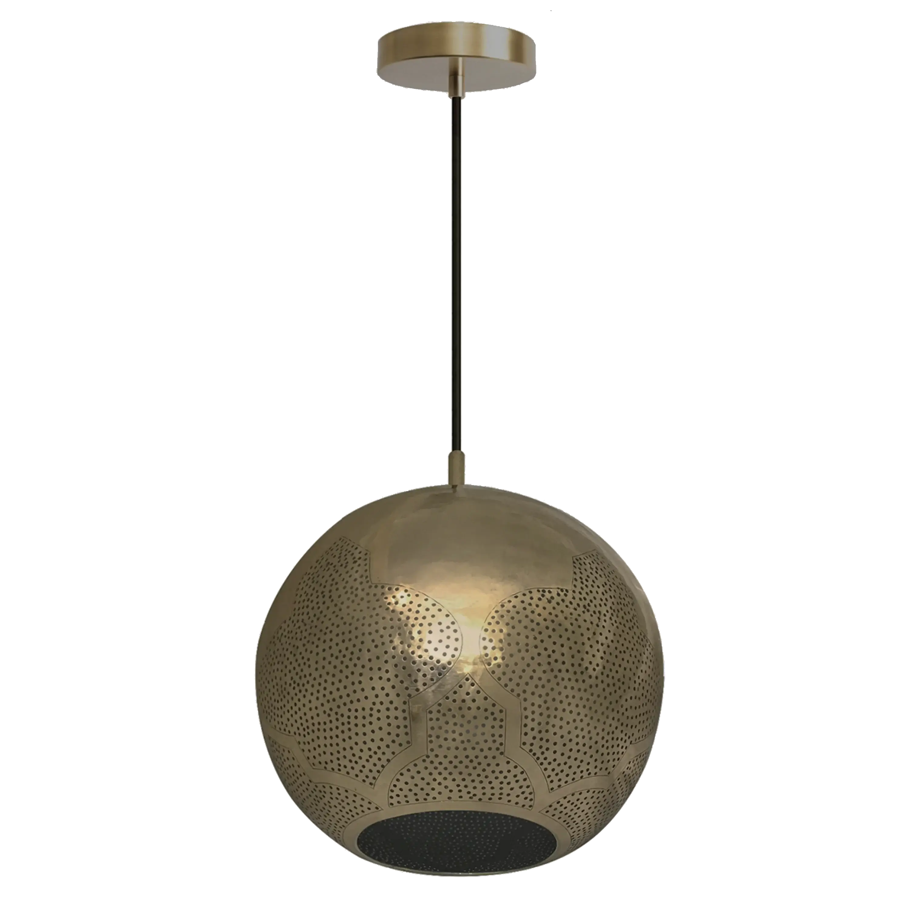 Dounia home Pendant light in antique brass  made of Metal, Model: Najma reversed