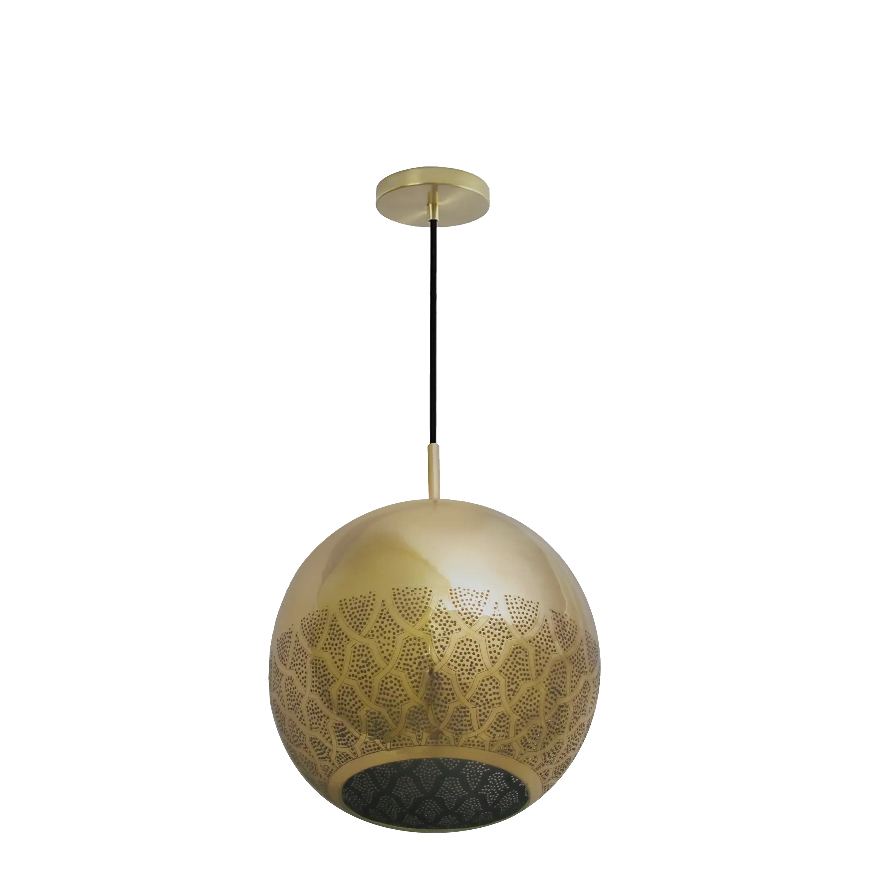 Dounia home Pendant light in Polished brass  made of Metal, Model: Nur reversed